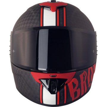 Broken Head Motorradhelm Broken Head Integralhelm BeProud Race Pro Carbon Rot Mit Rot Verspiegelten & Schwarzem Visier (Mit klarem, schwarzem und rot verspiegeltem Visier, Mit klarem, schwarzem und rot verspiegeltem Visier), Mit Spoiler