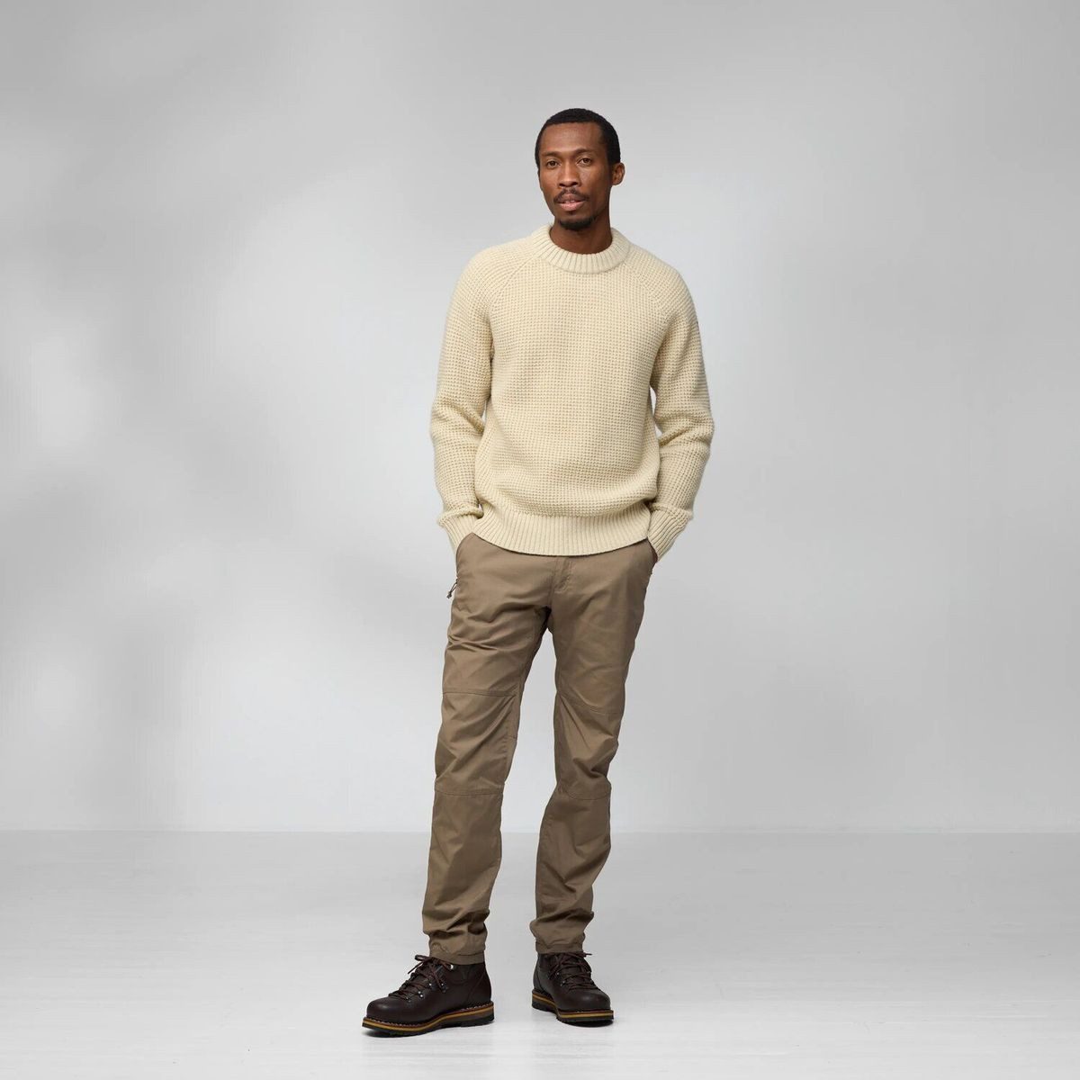 Fjällräven Sweatshirt övik Waffle Knit M Komfortabler Herrenpullover aus Wolle mit hervorragender