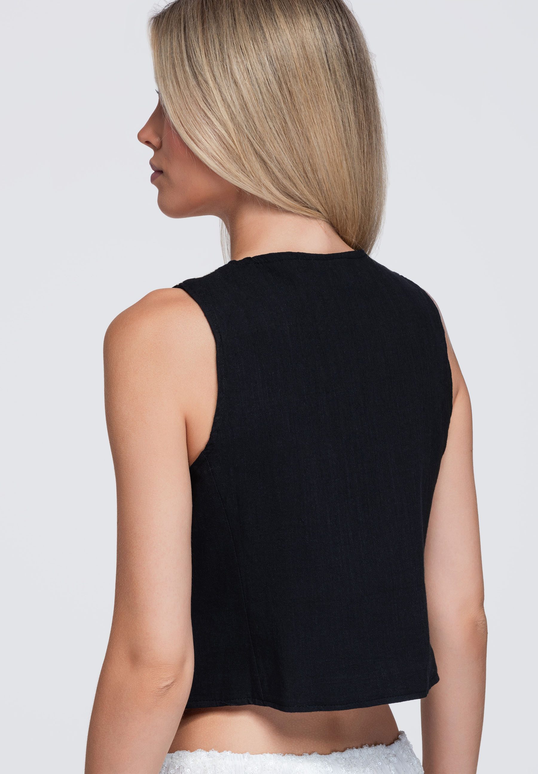 OMBRE Strickweste Kamizelka OW-VE-E0010 V-1 black S/M Schwarz S/M (kein Set, 1-tlg)