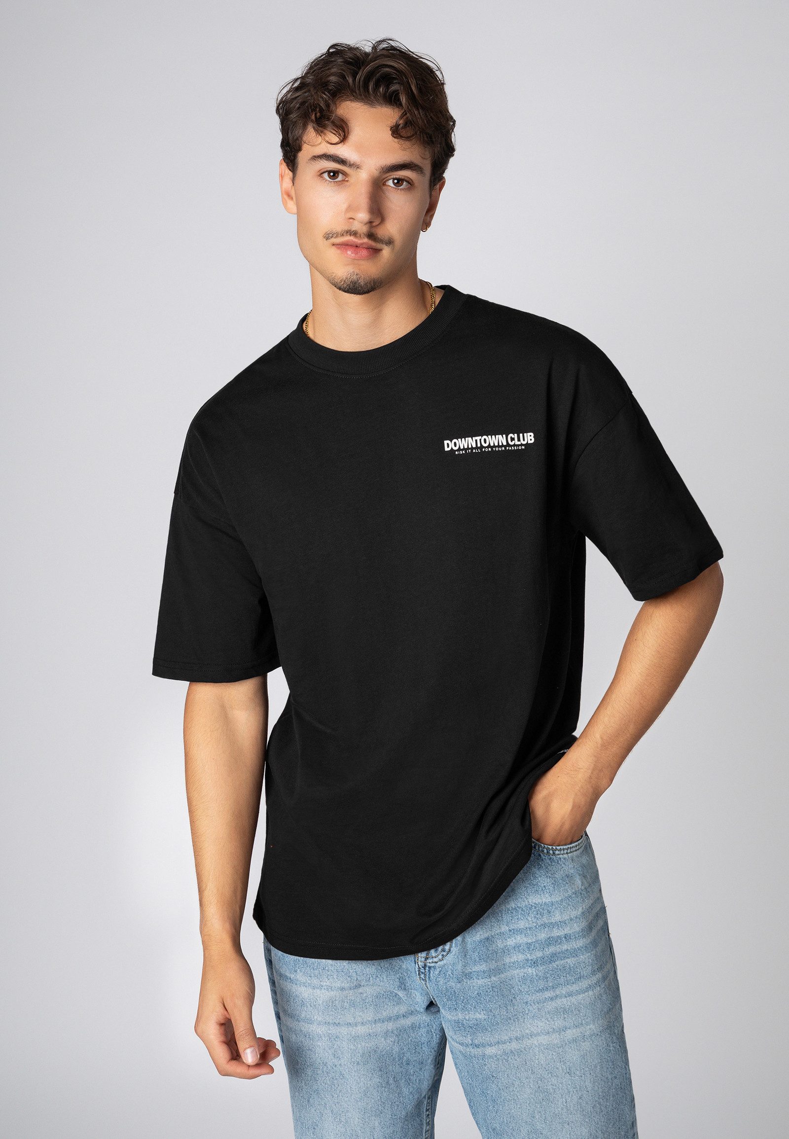 SUBLEVEL T-Shirt Herren Shirt Downtown Club Edition kurzarm, Baumwolle, oversize, Frontprint