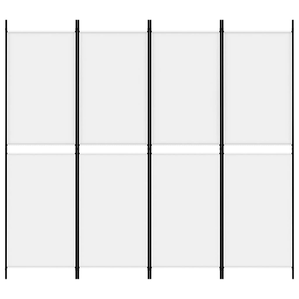 furnicato Raumteiler Weiß cm 200x180 4-tlg. Paravent Stoff