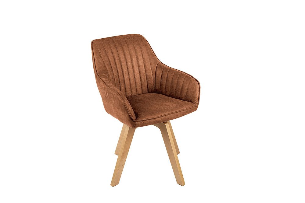 riess-ambiente Polsterstuhl LIVORNO rost braun/natur – Samt, drehbar, Holz- günstig online kaufen