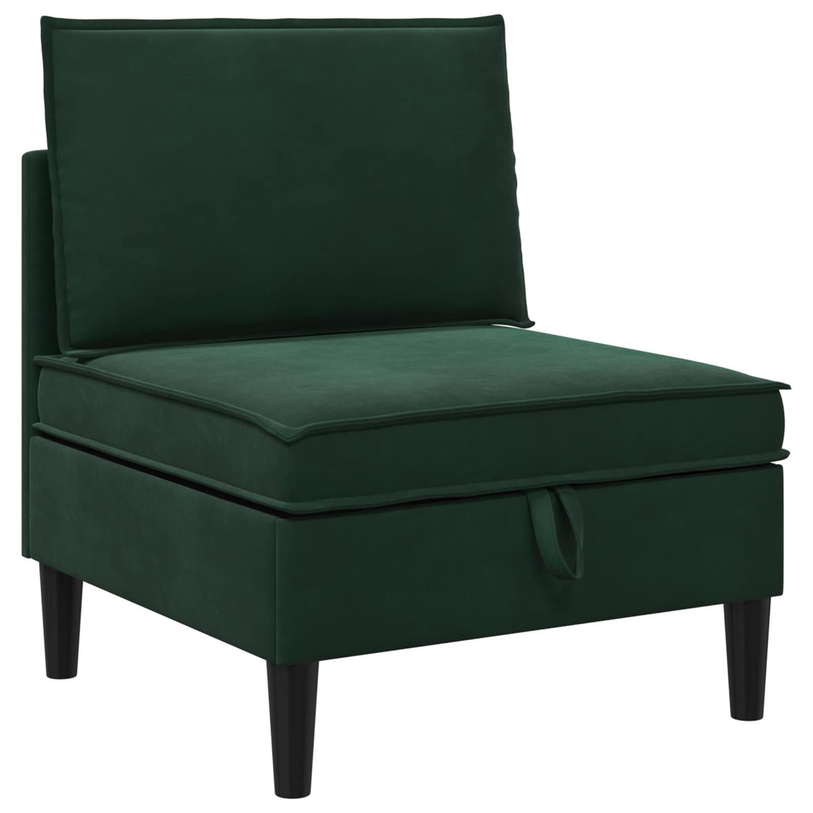 vidaXL Sofa Mittels Sofa mit Stauraum Dunkelgrün Samt, 1 Teile