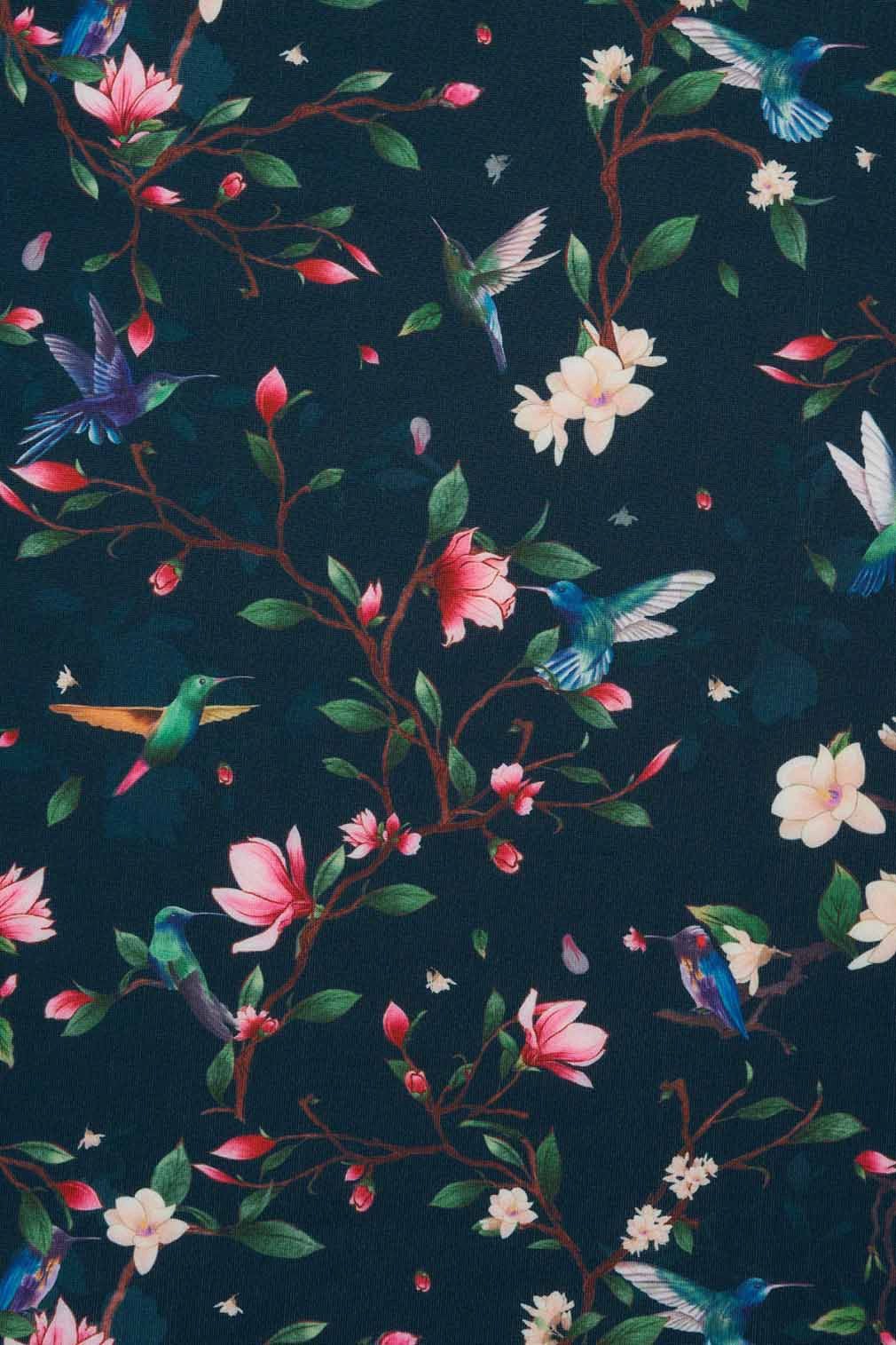 Dolly and Dotty A-Linien-Kleid Amanda Navy Hummingbird Retro Rockabilly 50er