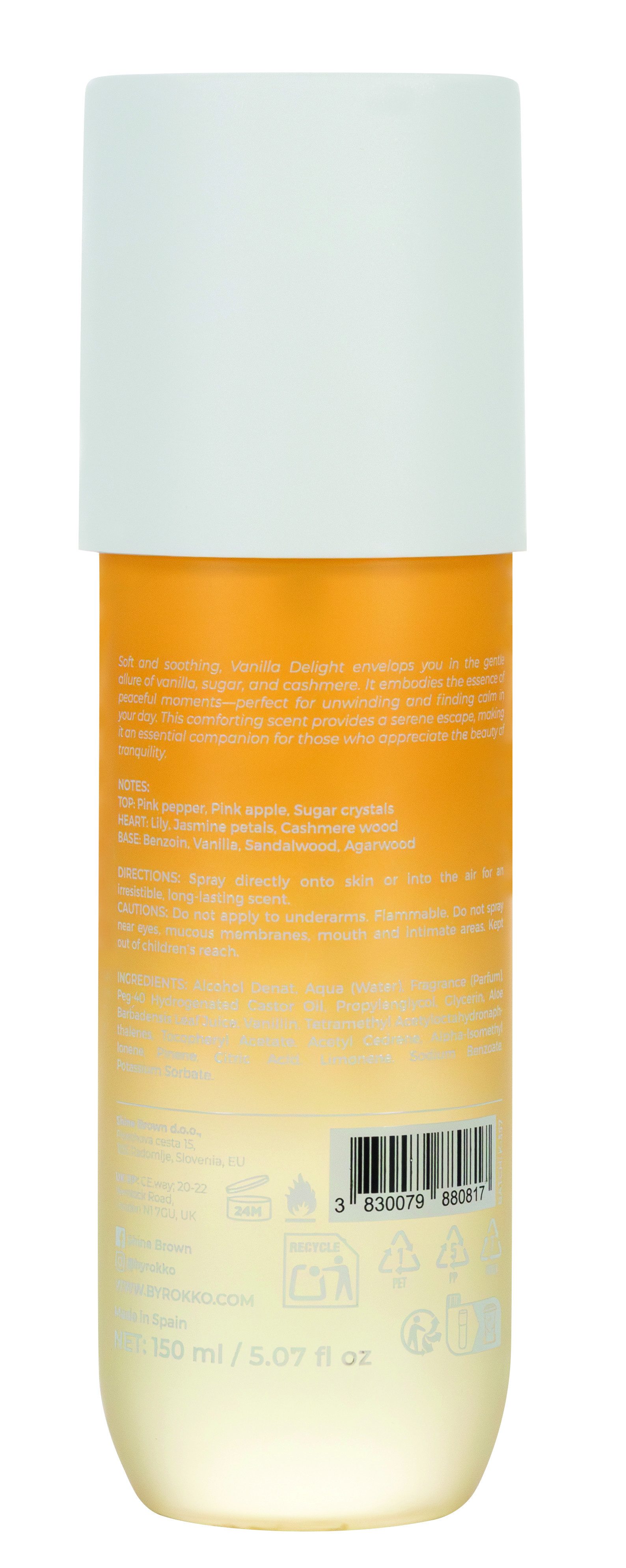 BYROKKO Körperpflegeduft Body Mist Vanilla Delight Frag, 1-tlg., pflegend