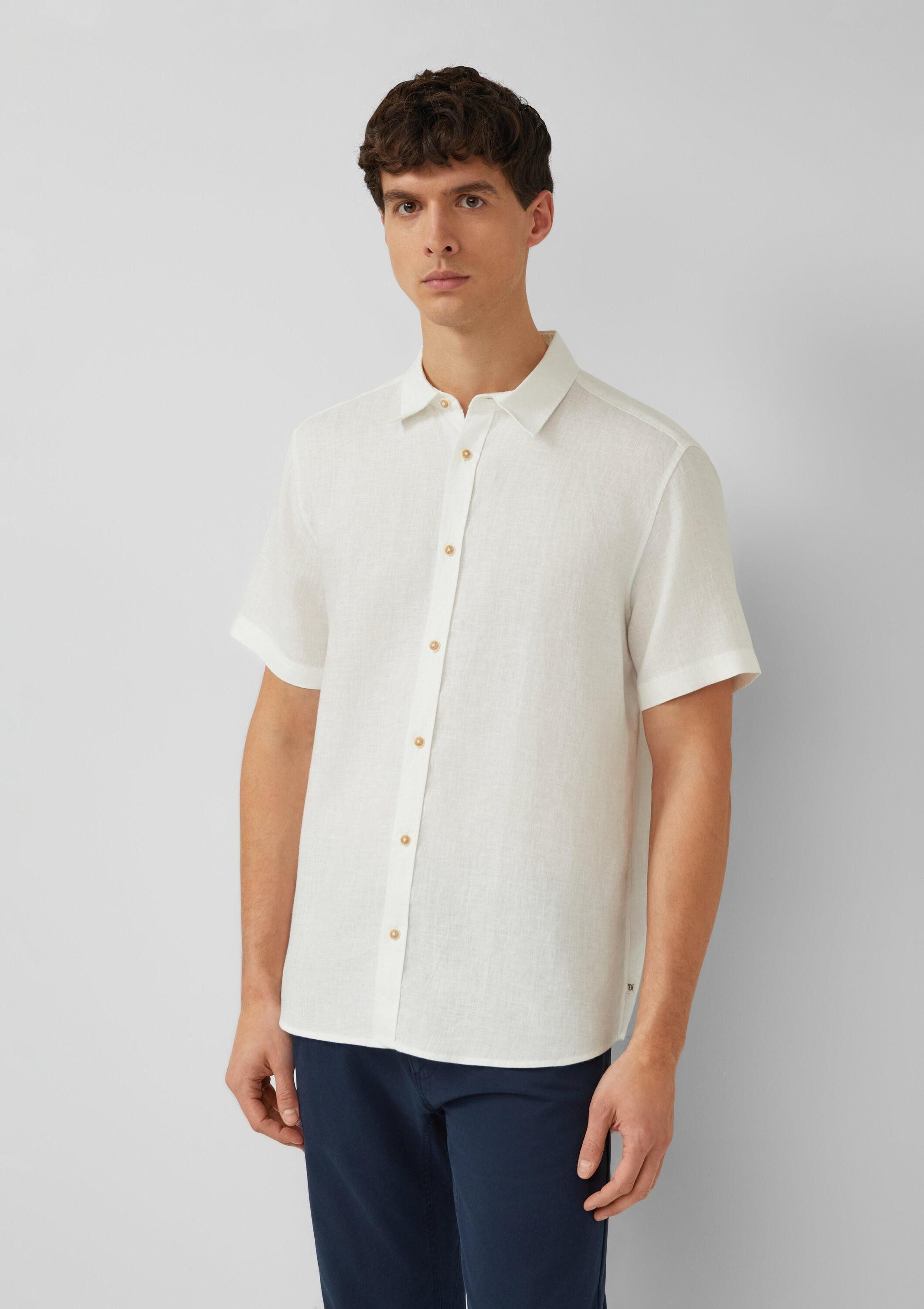 s.Oliver Kurzarmhemd Hemd Regular Fit: Leichtes Leinenhemd mit Kentkragen