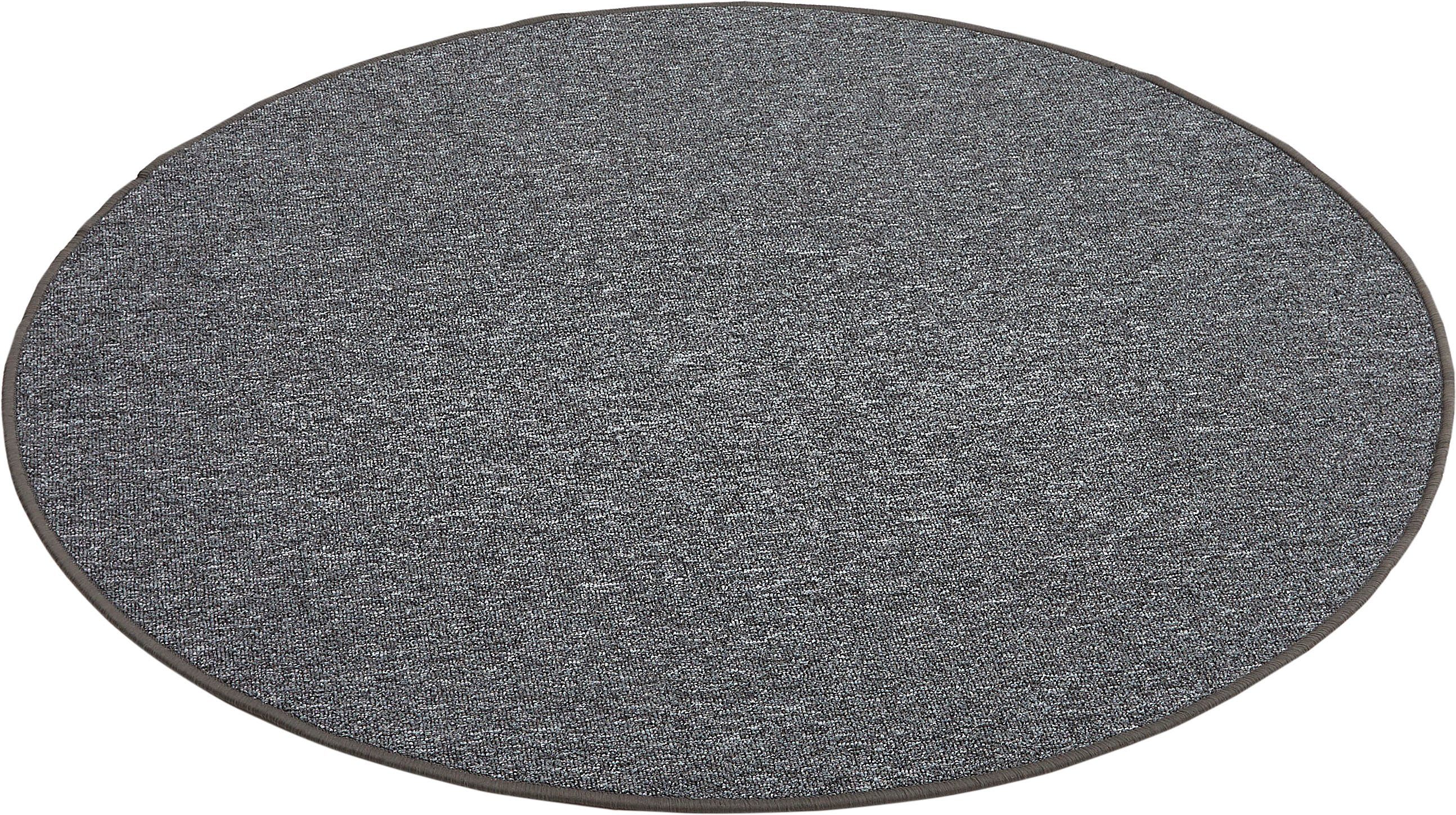 Teppich Luton, Andiamo, rund, Höhe: 5 mm, melierte Optik, ideal im Wohnzimmer & Schlafzimmer anthrazit | Kurzflor-Teppiche