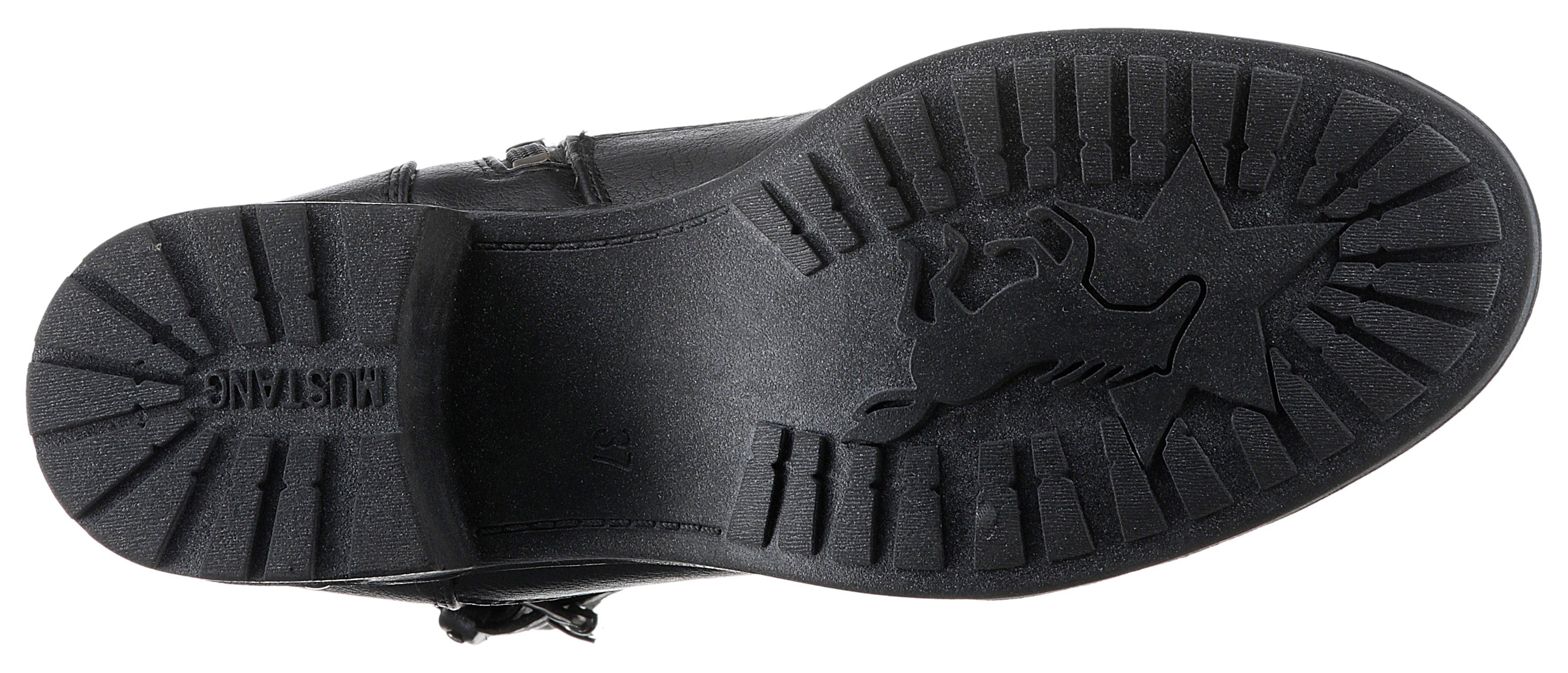 Schnürstiefelette schwarz Shoes Mustang Innen-Reißverschluss mit