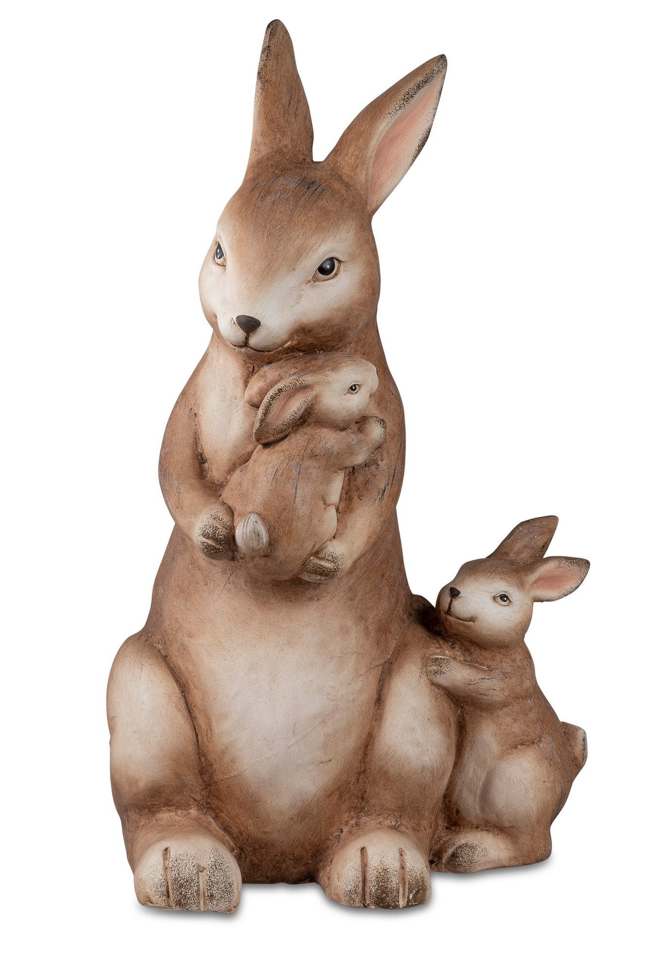 Kaufhaus le petit Tierfigur Deko Hase Kind Oster Hasen Paar Tier Figur Skulptur Objekt Osterhase, Dekofigur Dekoslulptur Dekoobjekt Osterfigur aus Magnesia