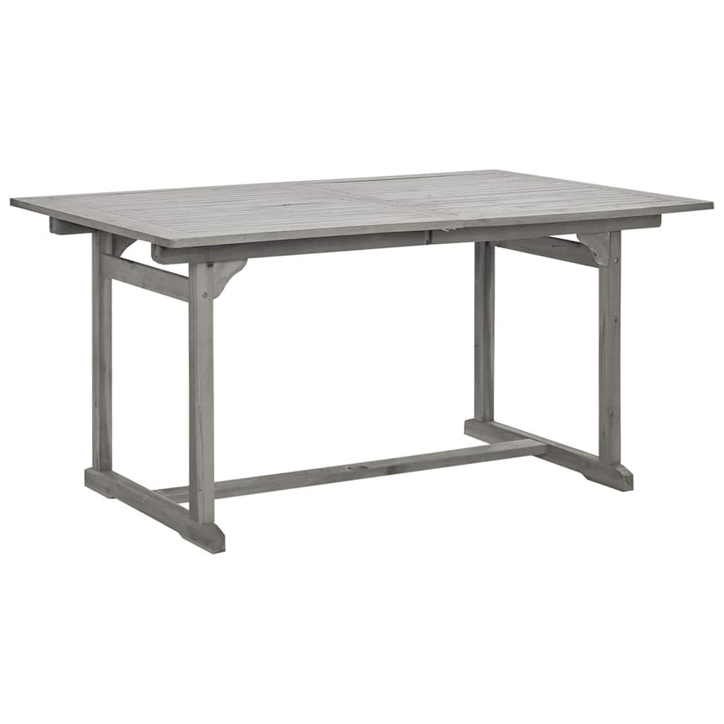 furnicato Esstisch Garten-Echtholz 150-200x100x75 cm Grau (1-St), Witterungsbeständiger Outdoor-Tisch, erweiterbar mit integriertem Loch