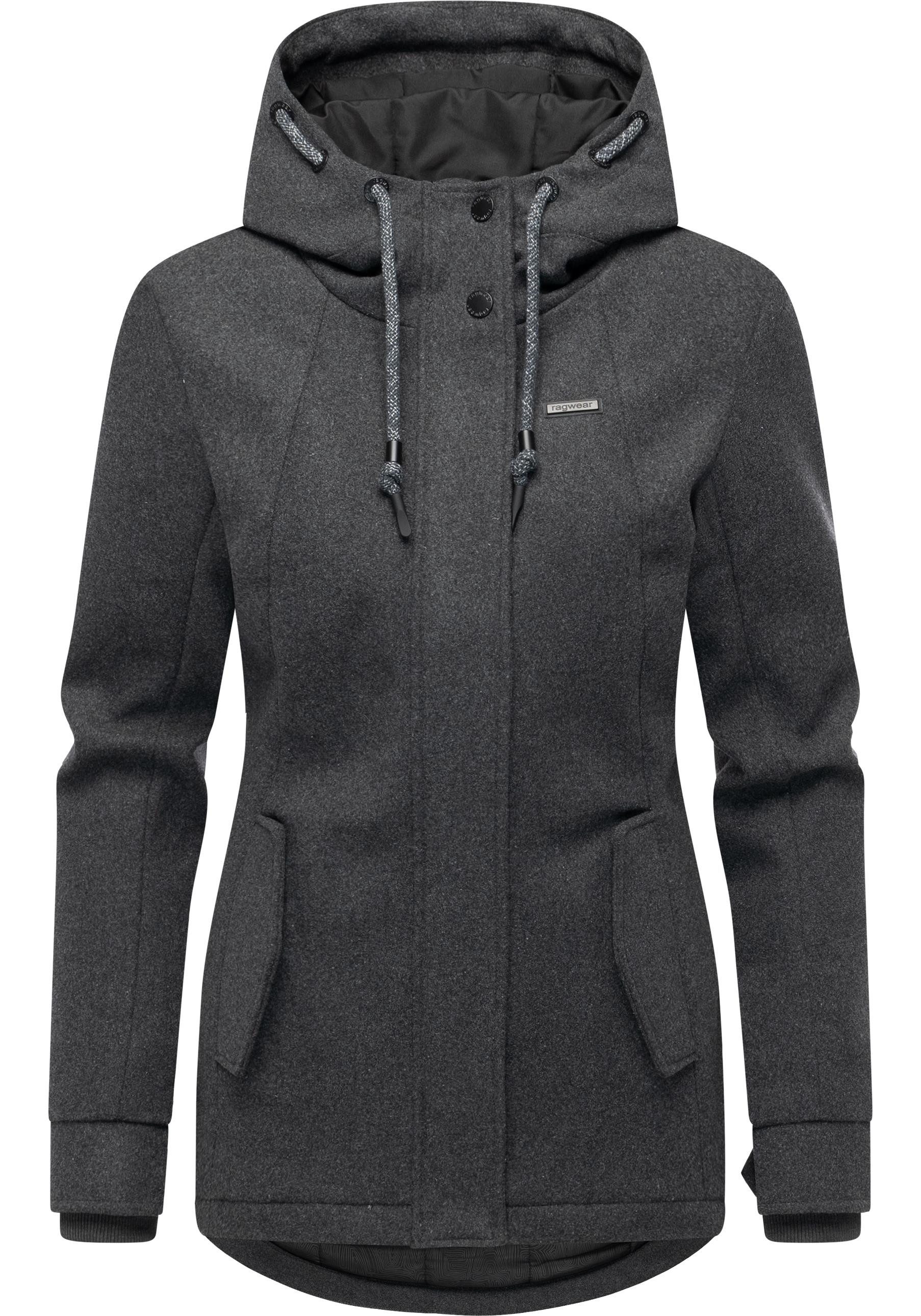 Ragwear Winterjacke Monadde Felt YOUMODO Wasserfeste warme Jacke mit Kapuze
