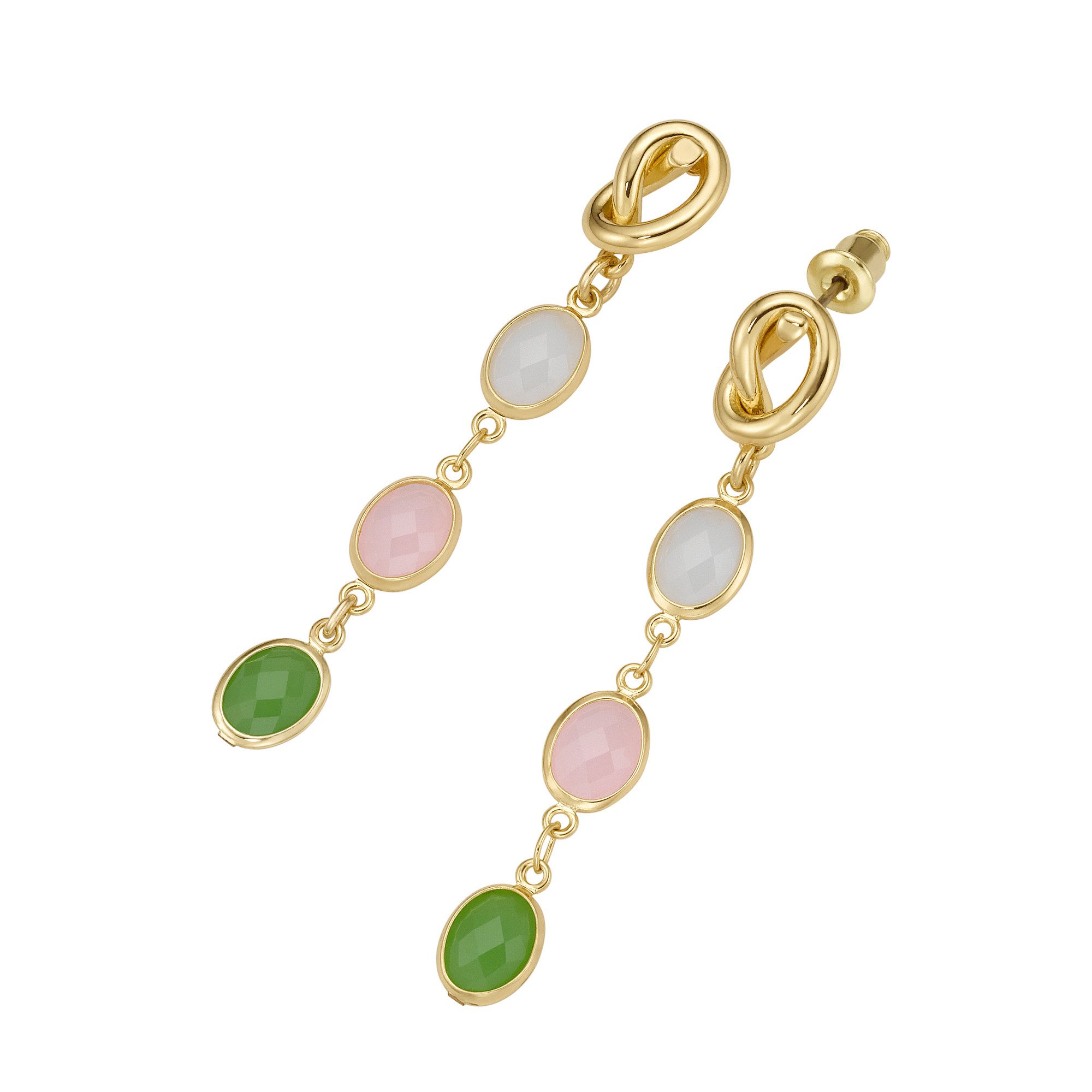 Firetti Paar Ohrstecker Schmuck Geschenk Messing Ohrschmuck Ohrringe Knoten, mit Kristallstein