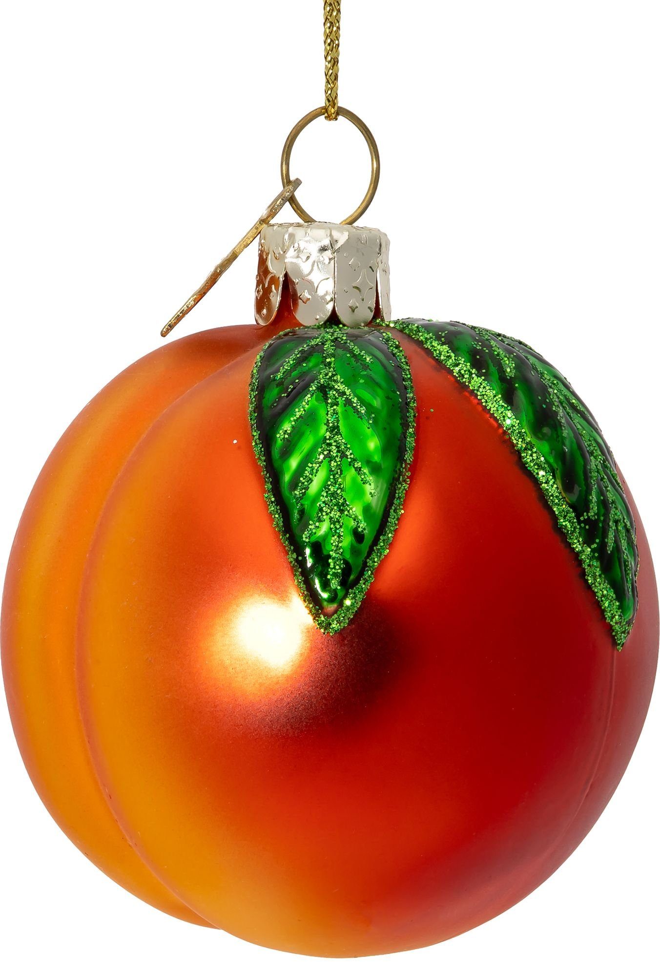 SIKORA Christbaumschmuck BS528 Pfirsich Glas Ornament Weihnachtsbaum Anhänger