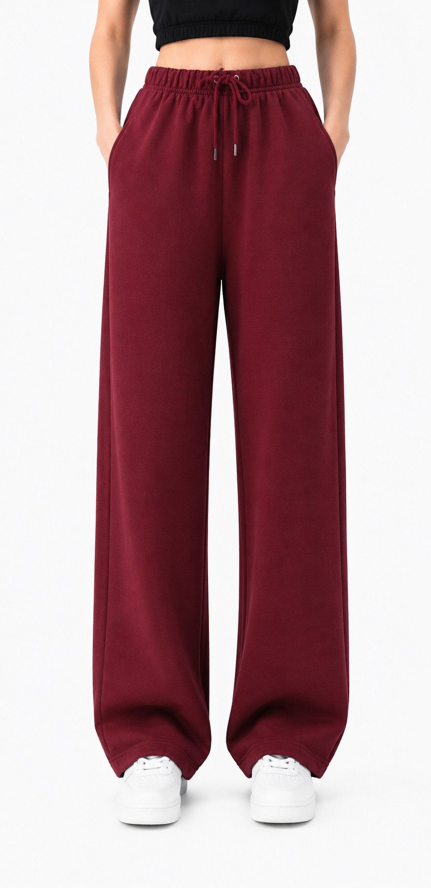 R-CAMP Sweathose Jogginghose Damen (Packung, 1-tlg., Joggingose für Damen) Lang Weite Sporthose Weites Bein Baumwolle Bequeme Wide Leg