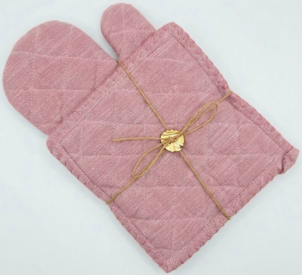 Home affaire Topfhandschuhe Handschuh & Topflappen Set Rose, (Set, 2-tlg) – Bild 4 von 5