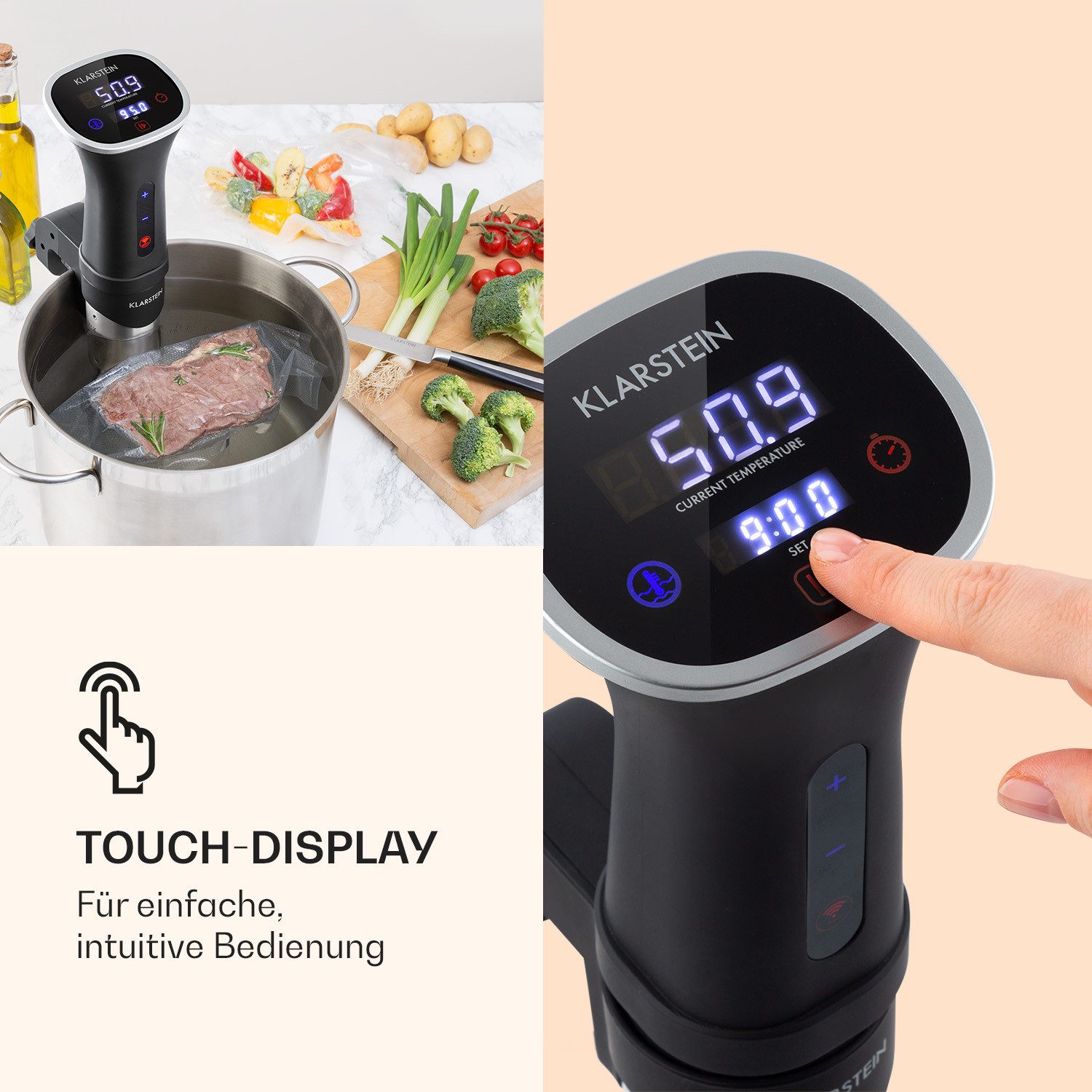 Klarstein Dampfgarer Quickstick Smart, 1200 W