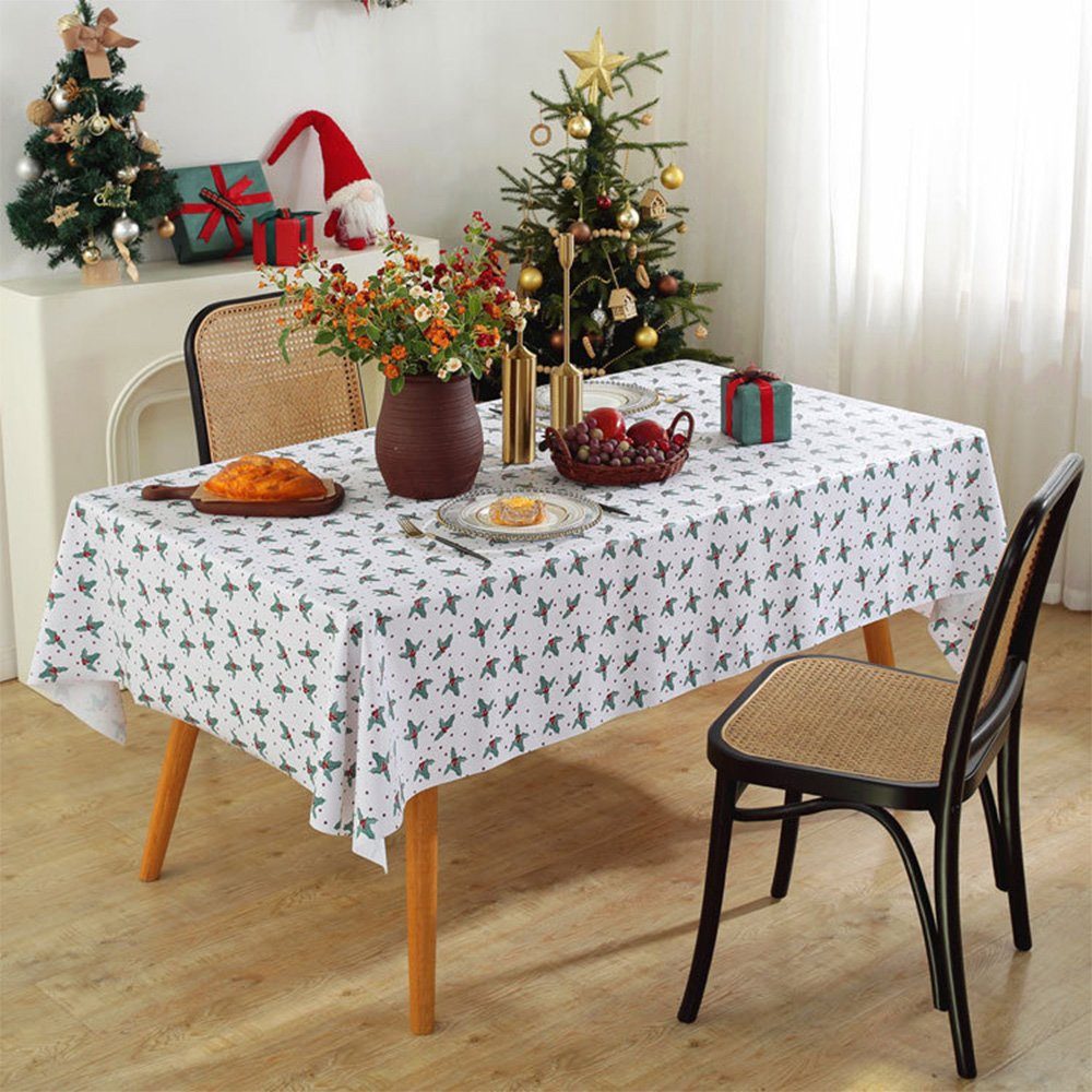FELIXLEO TischdeckeWeihnachts Tischdecke Dekoration fürFeiertag Tischdecke Auslaufsichere