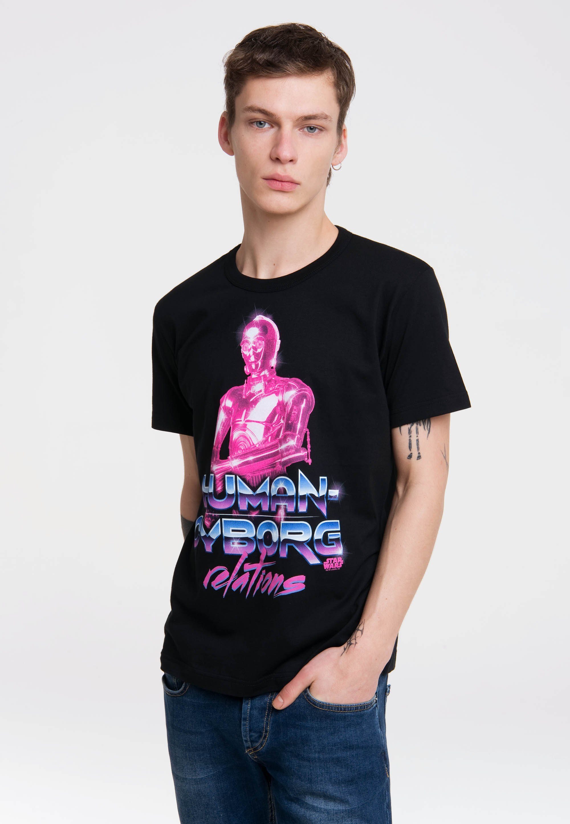 LOGOSHIRT T-Shirt Star Wars - C-3PO - Human Cyborg mit coolem Star Wars-Print