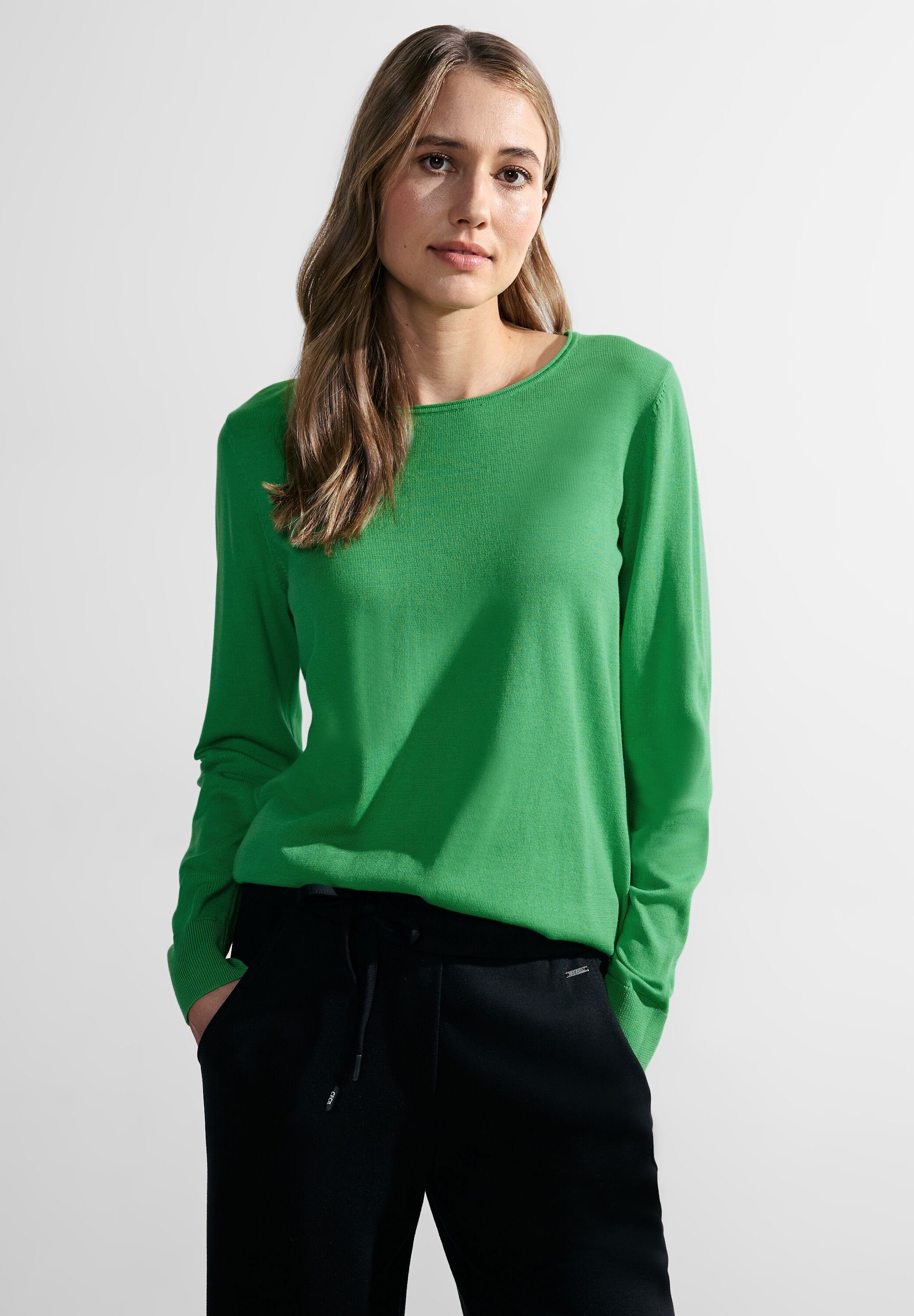 CECIL Rundhalspullover mit Rundhalsausschnitt