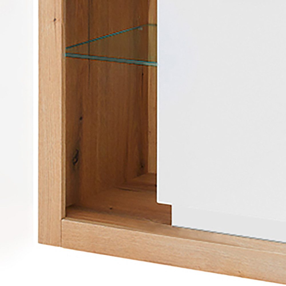 Lomadox Sideboard BELLAGIO-61, Sideboard in weiß mit Eiche 198 cm breit mit viel Stauraum