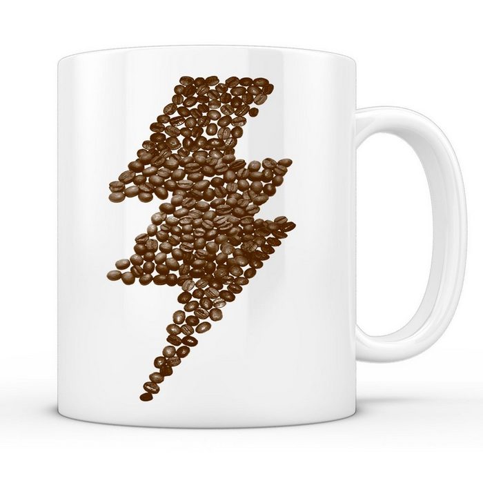 style3 Tasse Keramik Kaffee Power Kaffeebecher Tasse kraft cafe kaffee-bohnen coffee baritsta koffein junkie