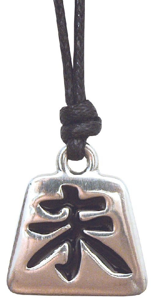 Saraswati Amulett Anhänger "Wei Chi" Zinn 3cm mit Baumwollband