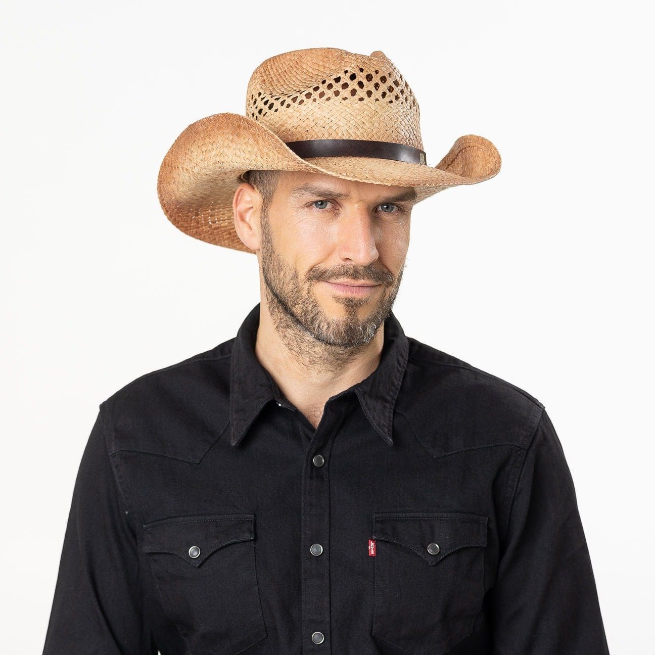 Cowboyhüte Sonnenhut mit (1-St) Lederband Conner