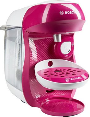 TASSIMO Kapselmaschine Happy TAS1001, über 70 Getränke, platzsparend, vollautomatisch, geeignet für alle Tassen, Wassertank 0,7 L, Weiß/Rosa