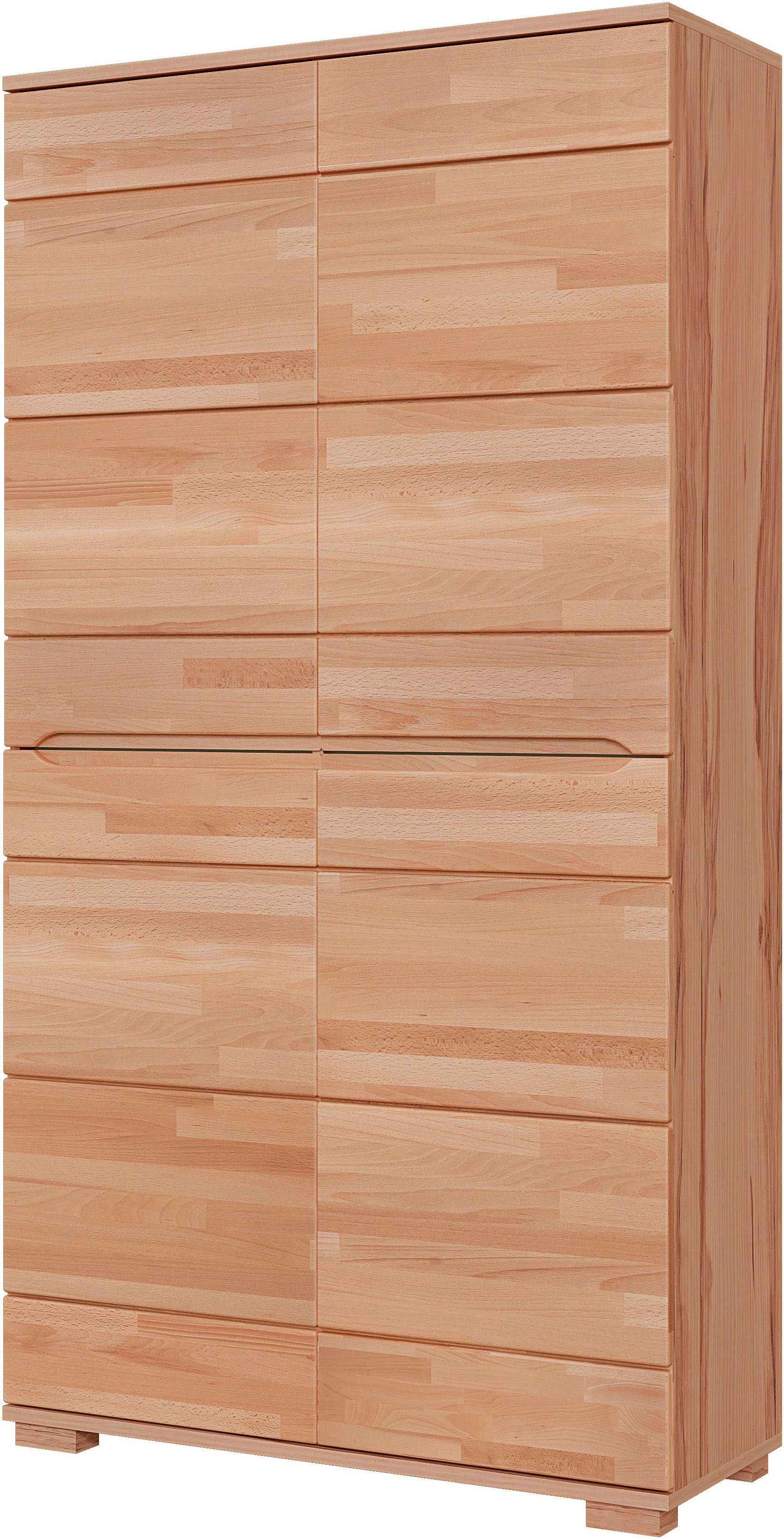 Home affaire Mehrzweckschrank VETRO 7 Fächer, 5 variable Einlegeböden Eiche B/T/H:100/40/190cm,Fronten Massivholz,Korpus Melamin,Griffmulden