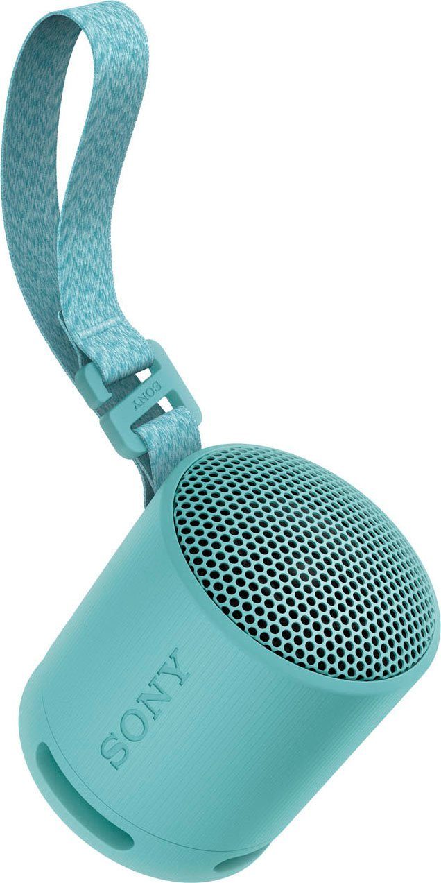 wasser- Sony blau Bluetooth-Lautsprecher SRS-XB100 (Bluetooth, und 16-Std.-Akku, umweltfreundlich) Kabellos, staubdicht, Stereo