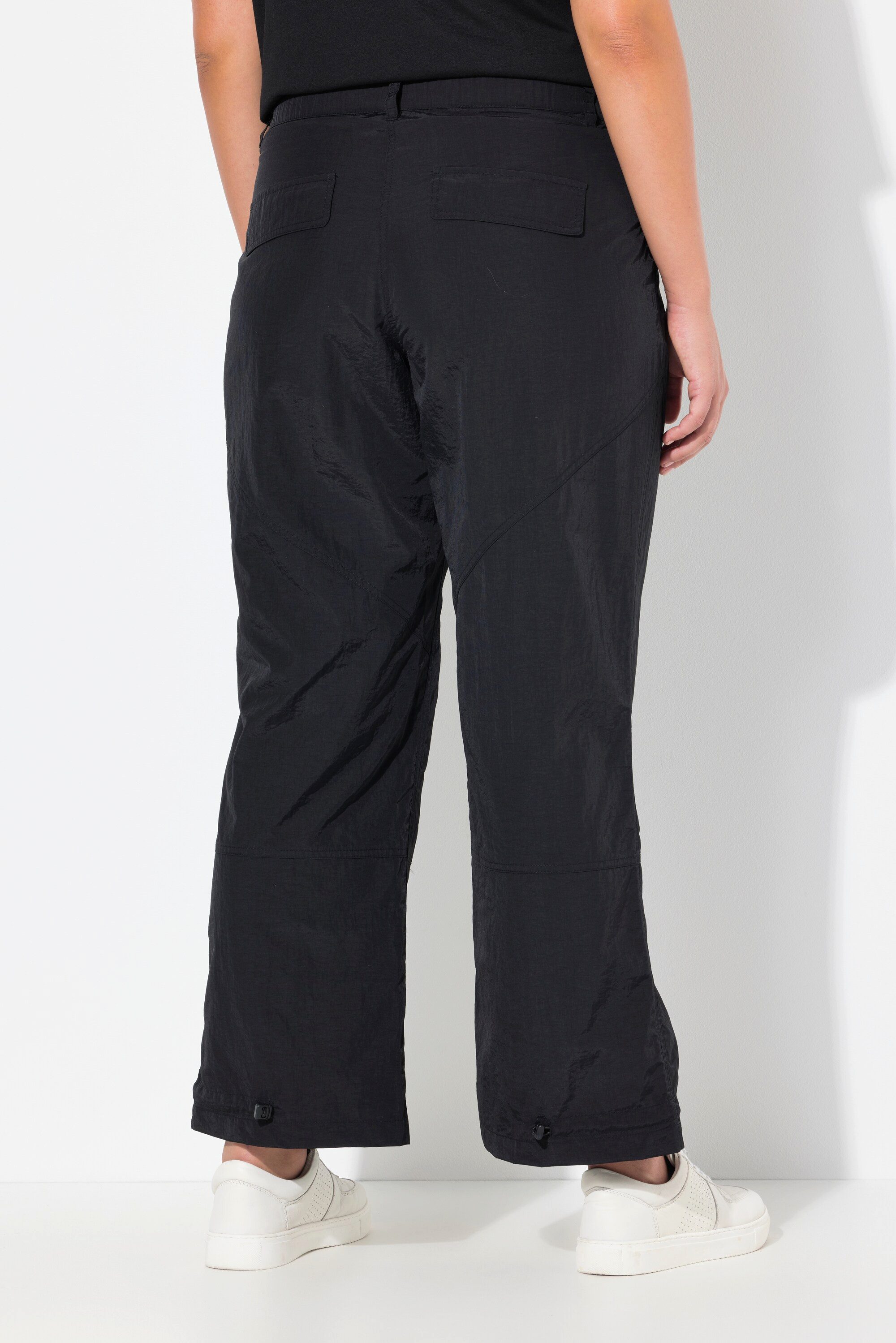 Ulla Popken Cargoshorts Cargohose Ziernähte weites Bein Elastiksaum