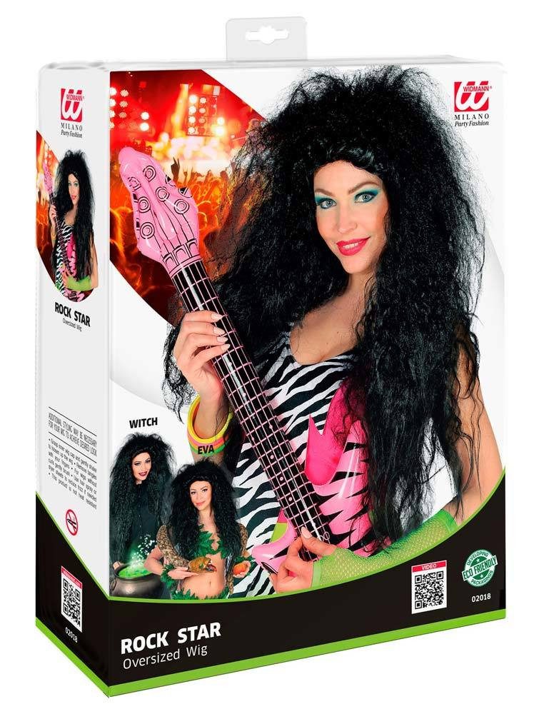 Widmann S.r.l. Kostüm-Perücke Langhaar Locken Perücke 'Riesenfrise' - Schwarz