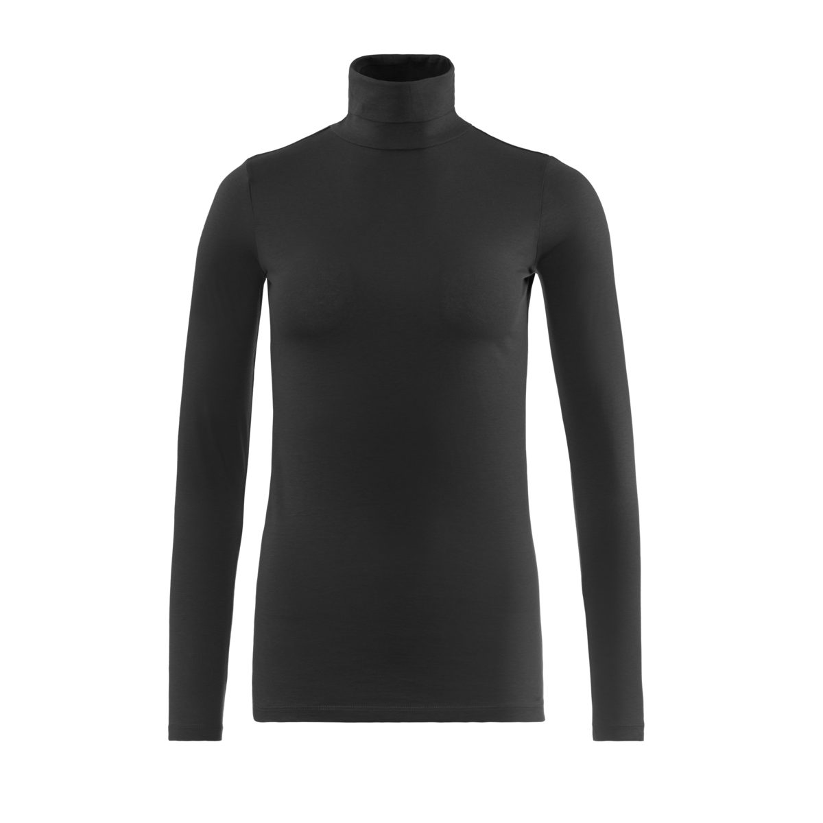 LIVING CRAFTS Rollkragenshirt NIA Feines angesagtem Langarm-Shirt mit Rollkragen Black