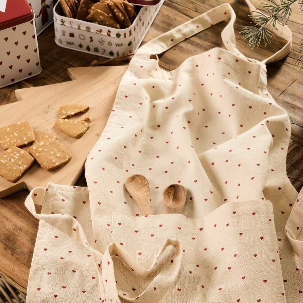 Ib Laursen Kochschürze IB Laursen Kinder Schürze VALENTIN Natur mit Roten H günstig online kaufen