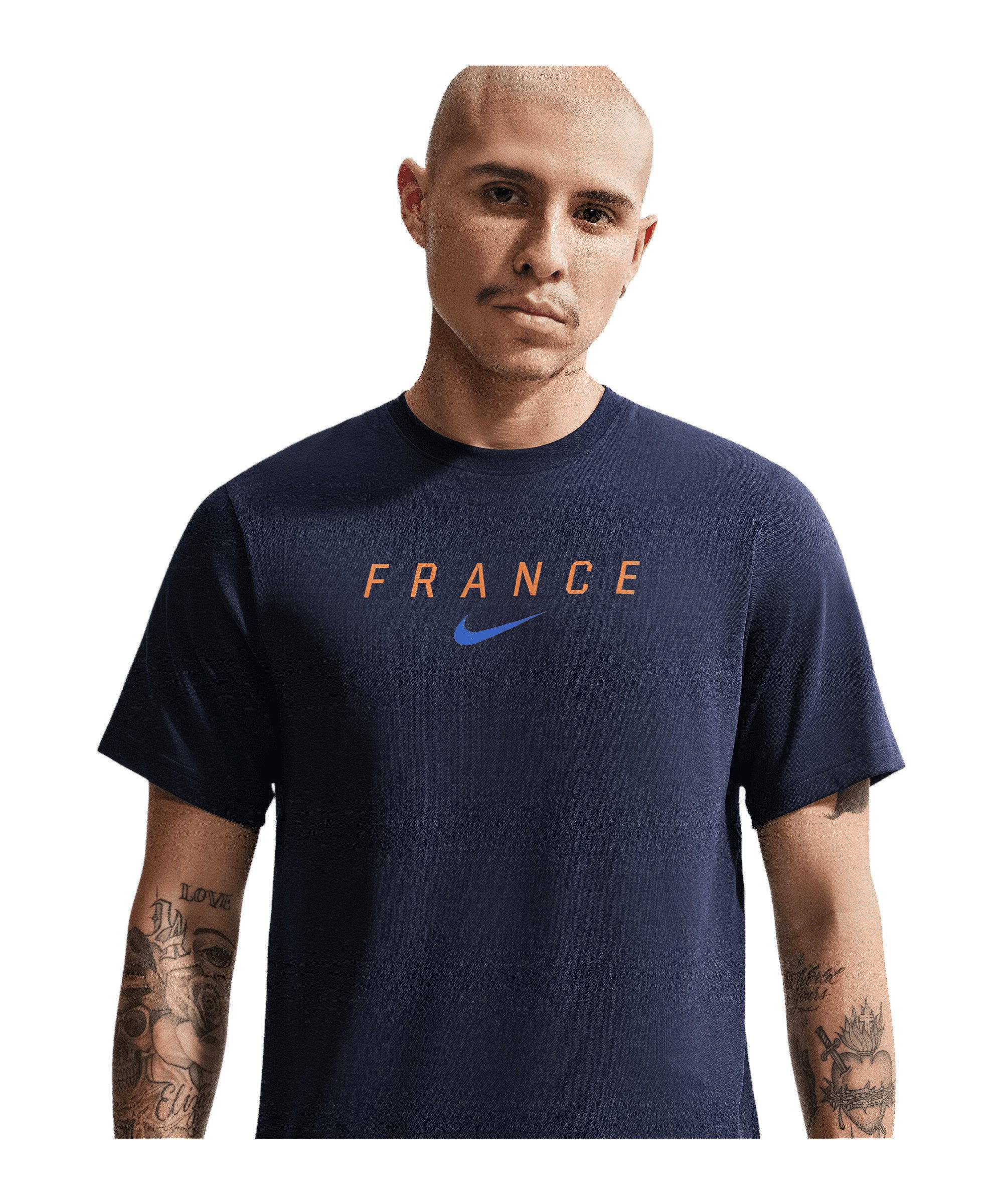 Nike T-Shirt Nike Performance FFF Frankreich Primary T-Shirt Baumwolle – Bild 3 von 5