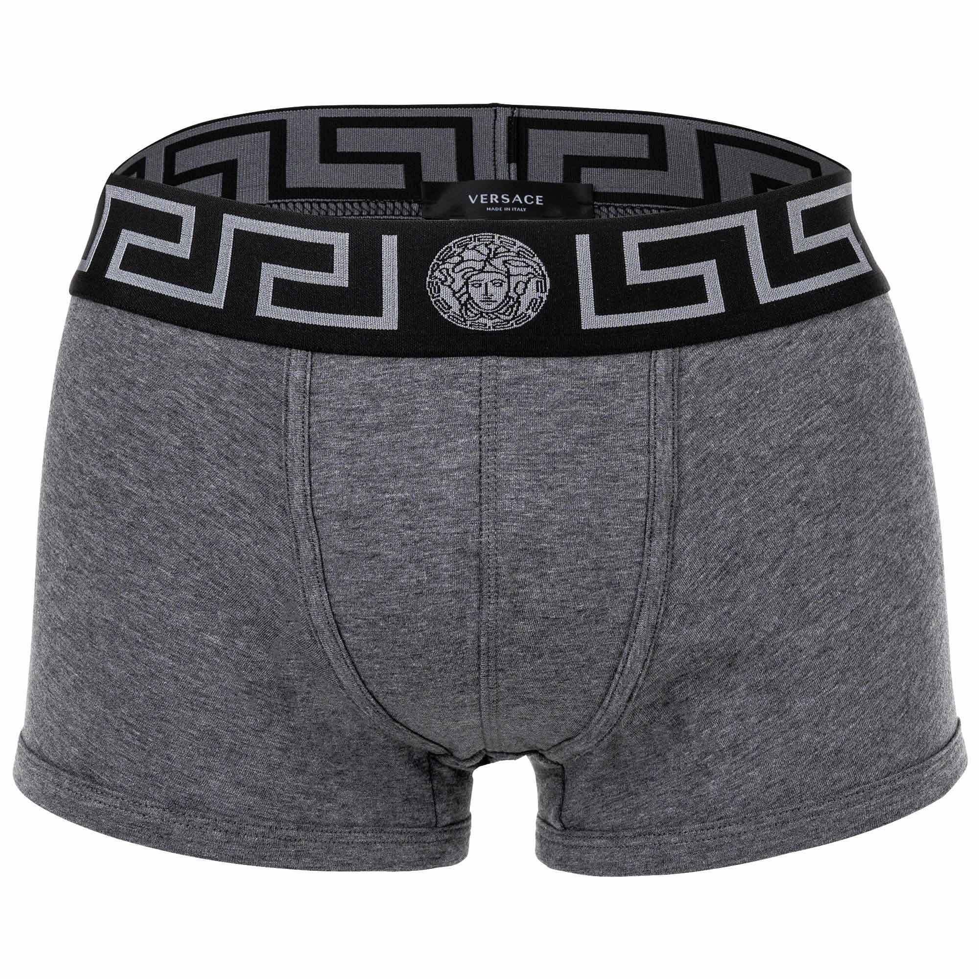 Versace Boxer Herren Boxer Shorts - TOPEKA, Stretch Cotton Grau/Schwarz/Silber