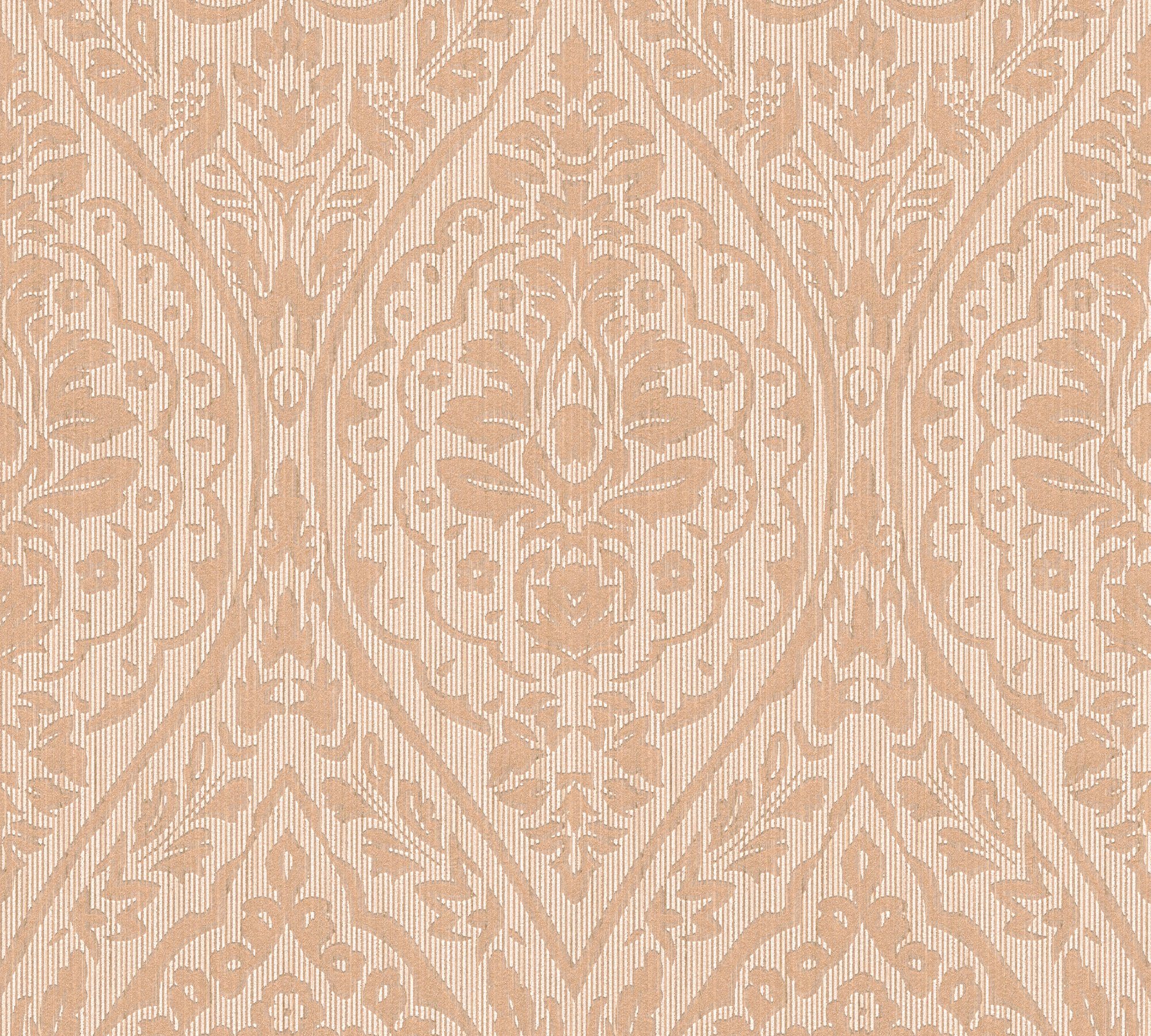 beige Tapete Streifen A.S. Architects Création Textiltapete Barock, samtig, Paper Tessuto,