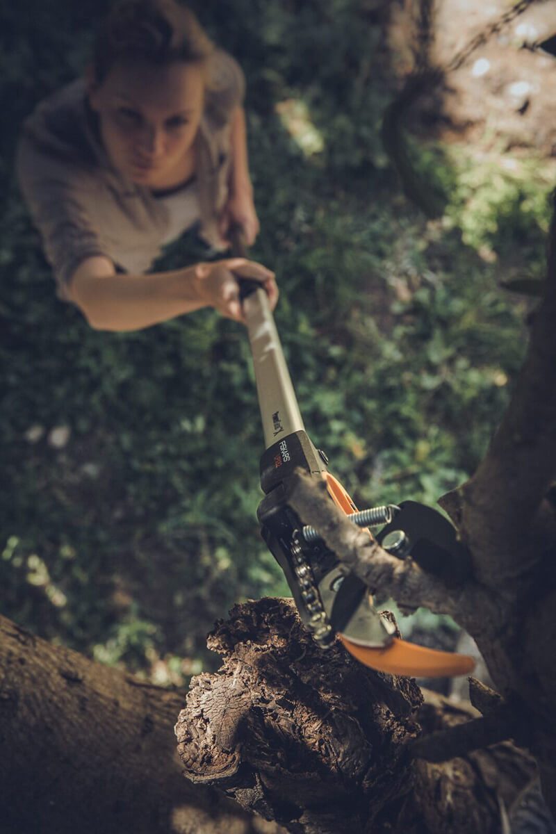 Fiskars Baumschere Fiskars PowerGear Schneidgiraffe UPX82, Baumschere, Baumbeschneider, 230° drehbar