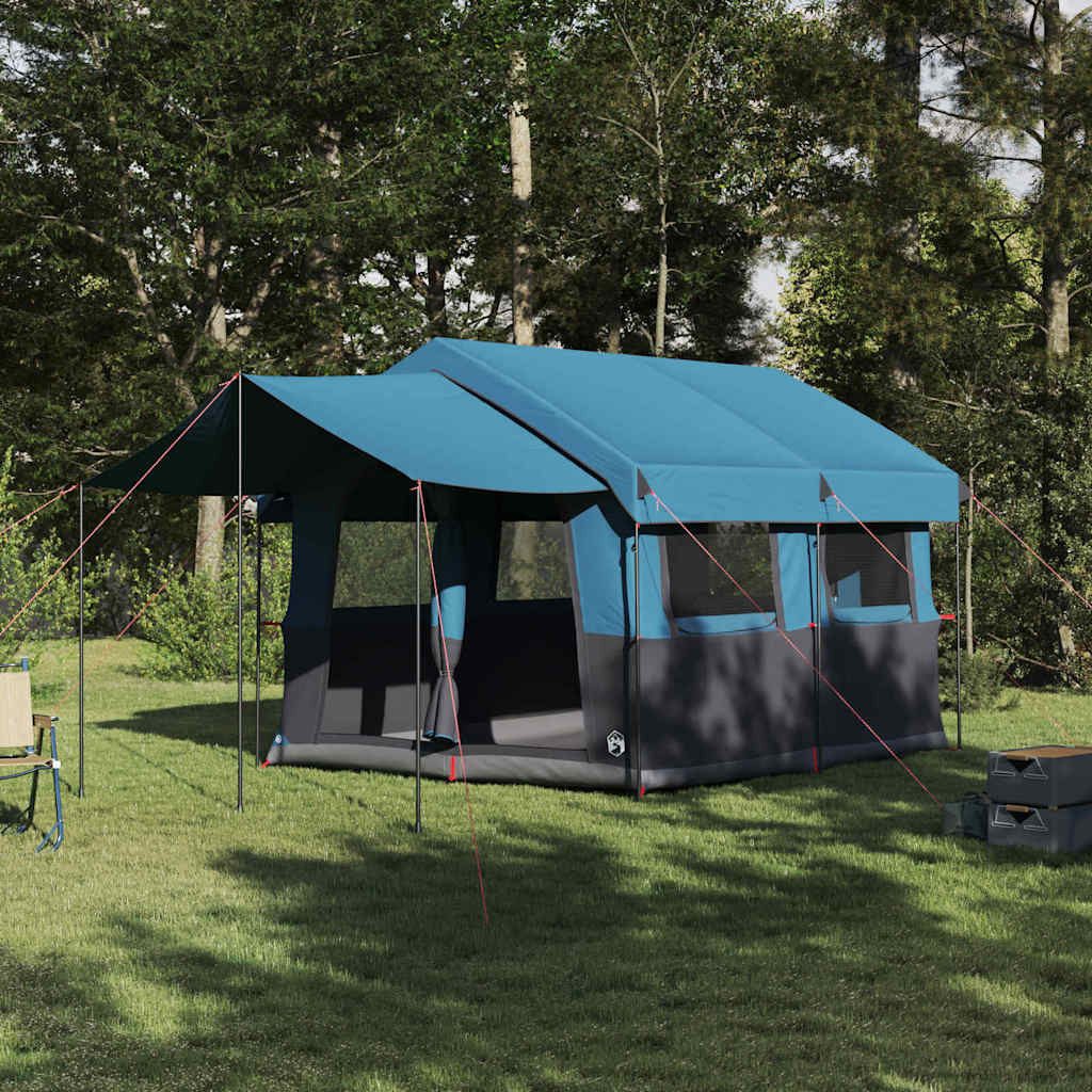 Faltzelt Familienzelt 324 x 255 x 230 cm Blau-Grau