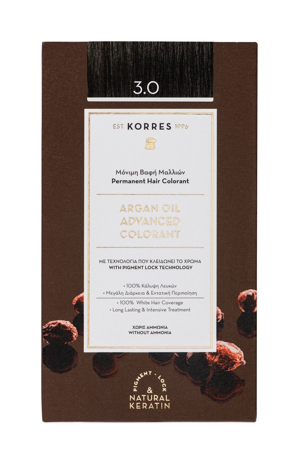 Korres Haarfarbe KORRES Argan Oil Haarfarbe Dunkelbraun 3.0