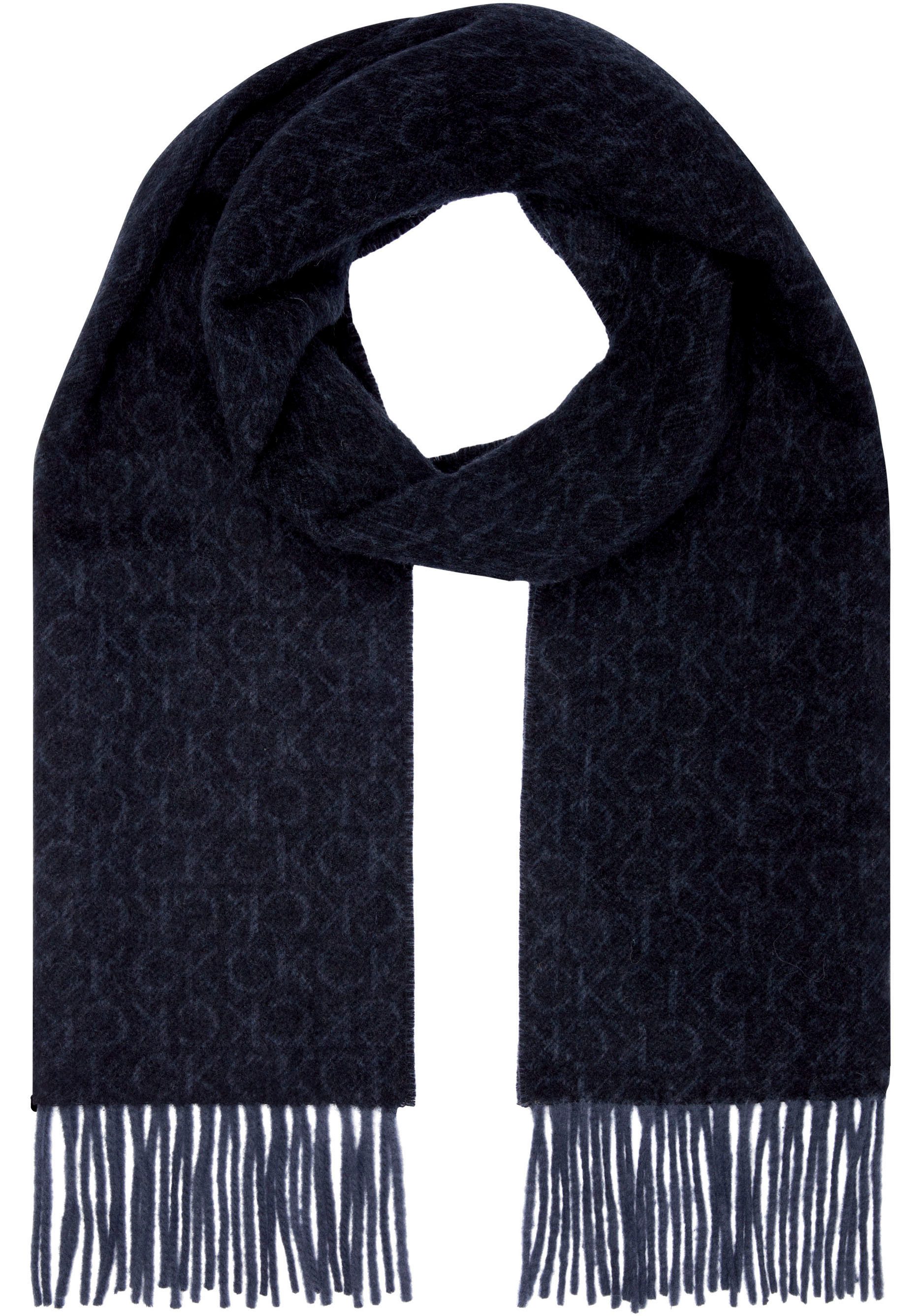 Calvin Klein Schal CLASSIC WOOL SCARF MONOGRAM, mit Logoprägung