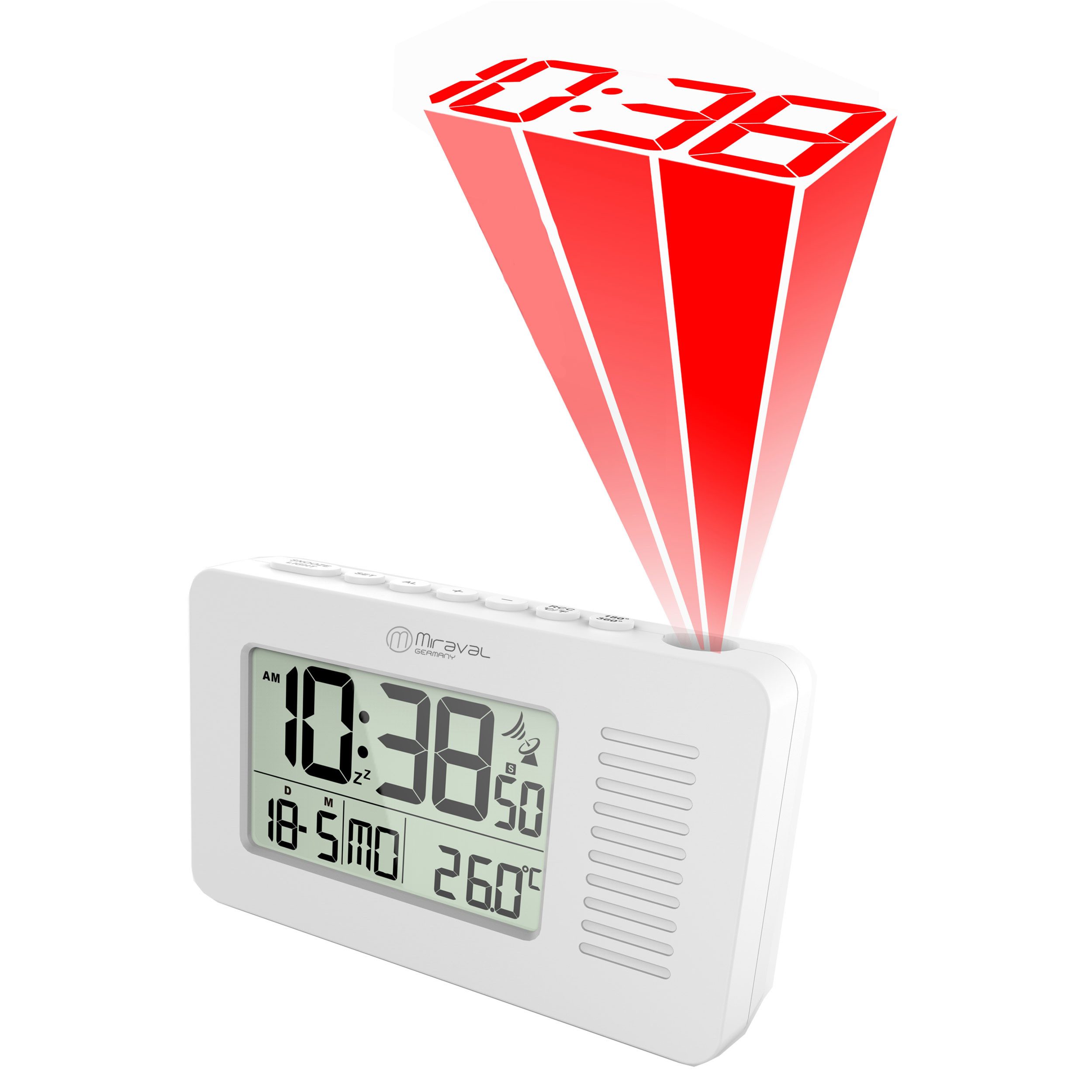 Miraval Funkwecker Funk-Projektionswecker Datumsanzeige Temperaturanzeige günstig online kaufen