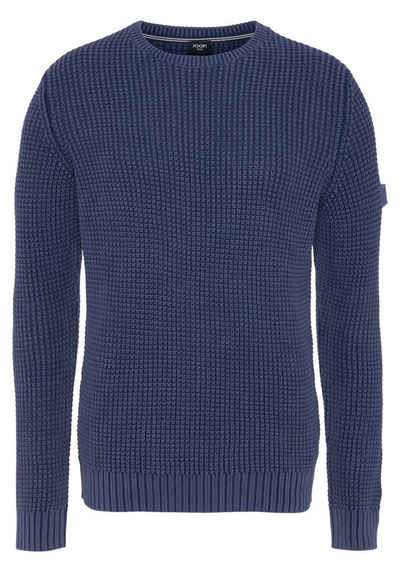 Joop Jeans Strickpullover JJK-17Hadriano mit textilem Logo-Badge auf dem linken Ärmel