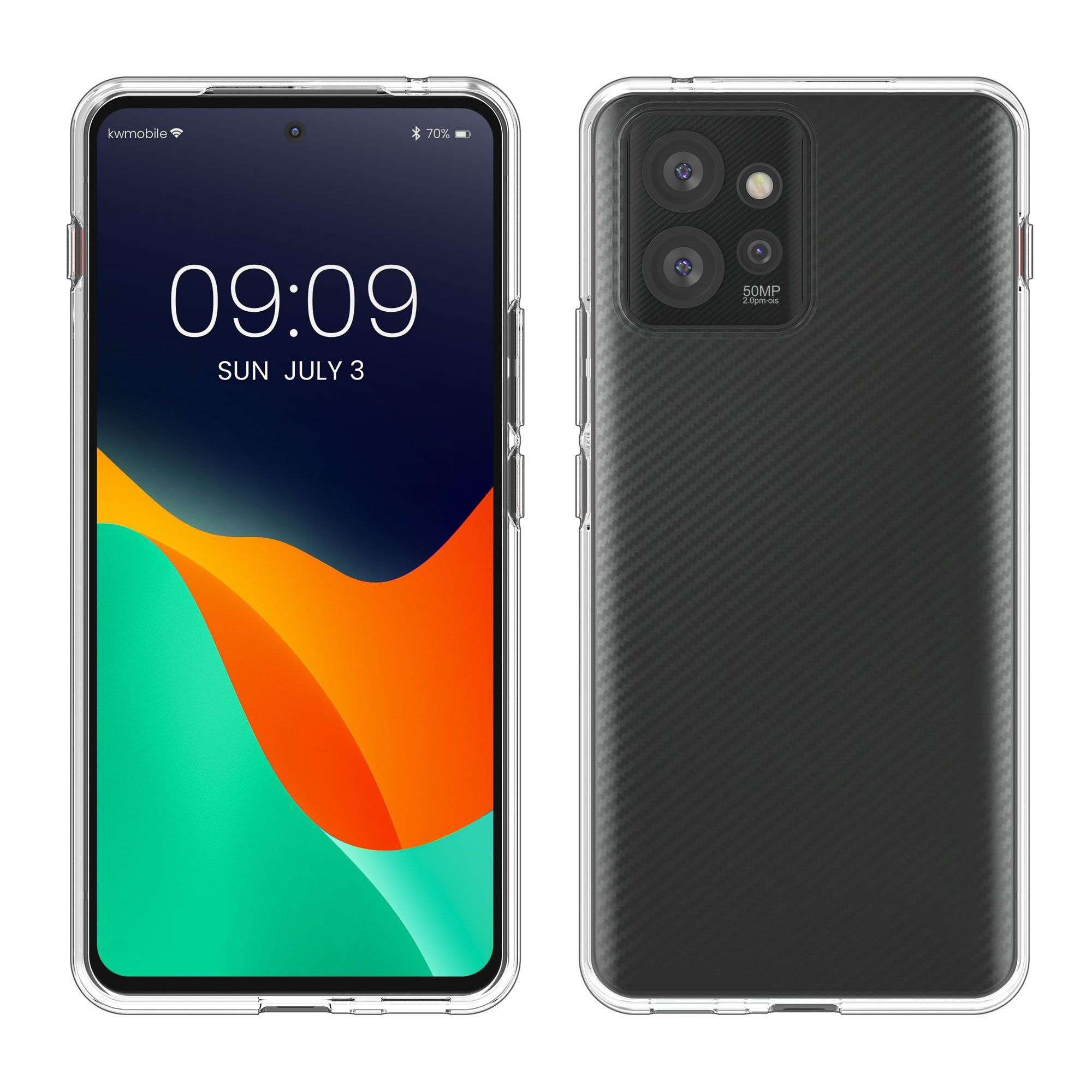 kwmobile Handyhülle Hülle für Motorola ThinkPhone, Silikon Handyhülle transparent - Handy Case gummiert