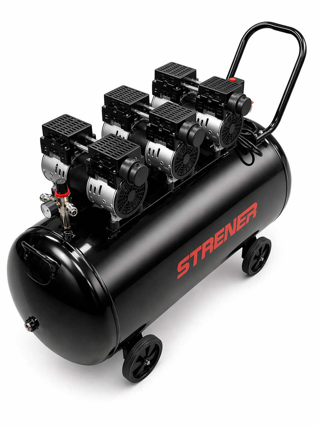 Strener Kompressor STRENER 200L Ölfrei Flüster Kompressor, 2200 W, max. 8 bar, 200 l, Leise / geräuschearm
