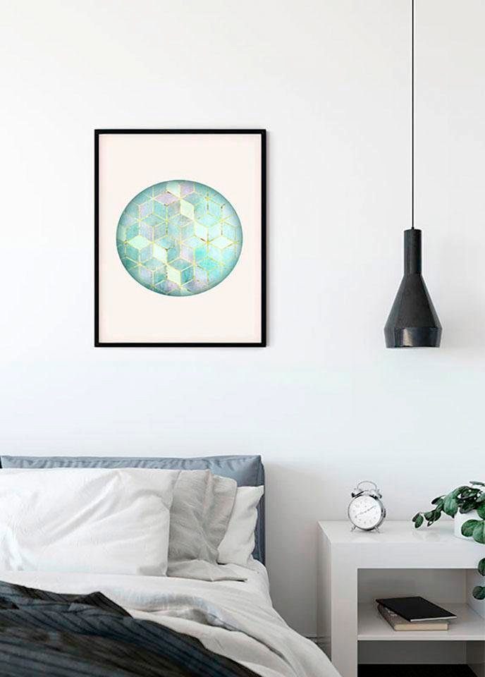 (1 Wohnzimmer Verde, Komar Poster Mosaik Formen, Circle St), Kunst Schlafzimmer, Kinderzimmer,