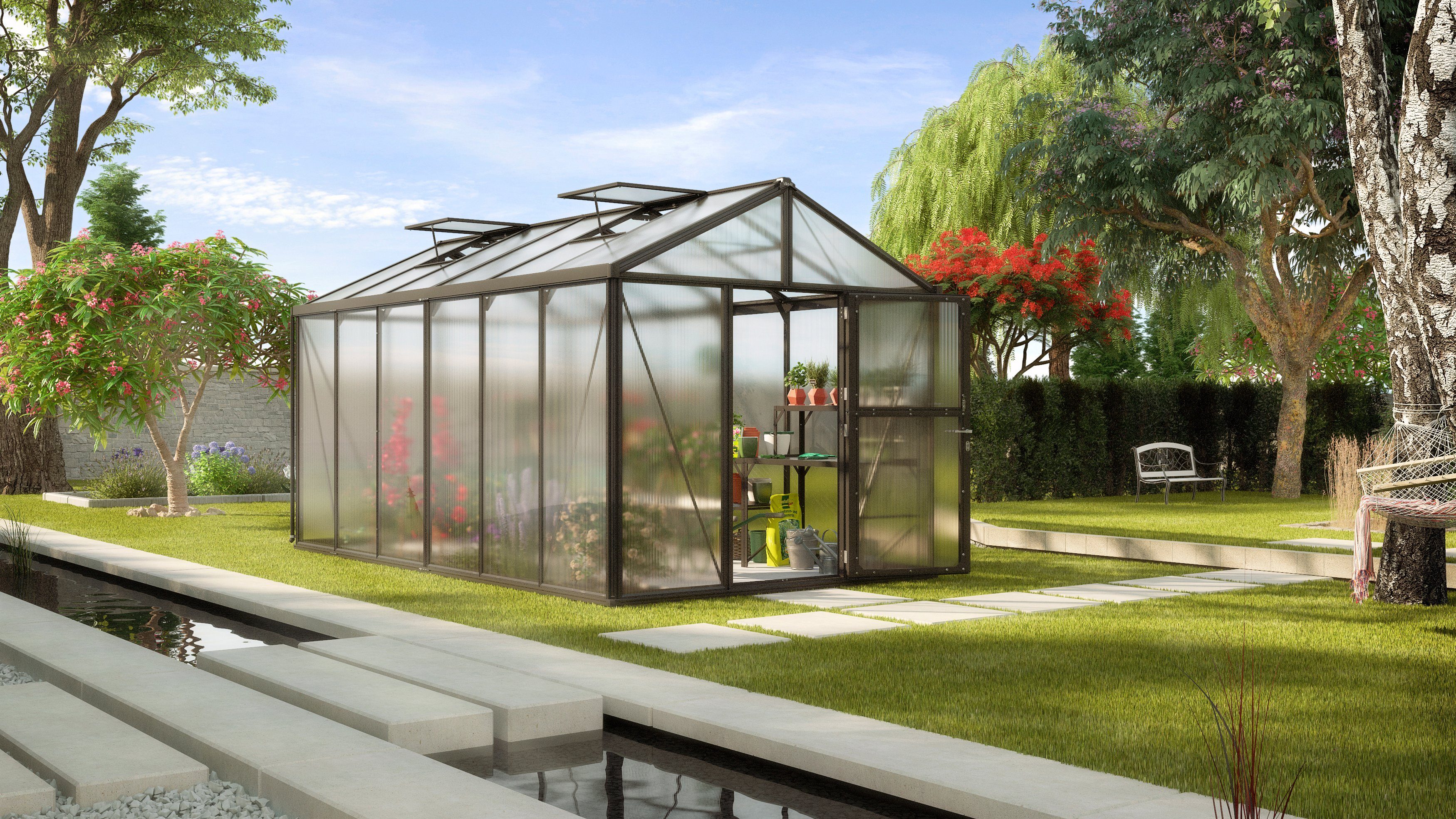 Vitavia Gewächshaus Zeus 11900, BxTxH: 266 x 473 x 250 cm, 10 mm Wandstärke