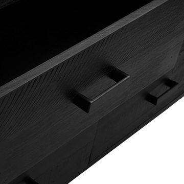 vidaXL Sideboard Sideboard Schwarz 110x35x70 cm Massivholz Kiefer (1 St)