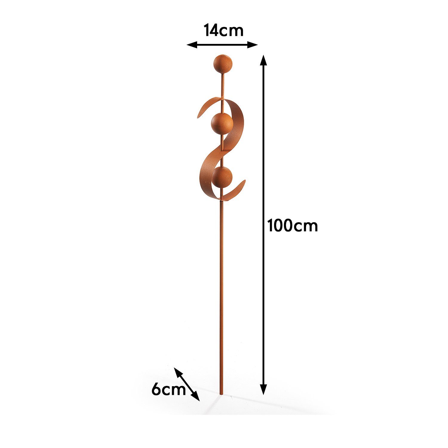 Kobolo Gartenstecker Dekostecker RUSTY WAVE in Rostoptik aus Metall (1-St., 1 Stück)