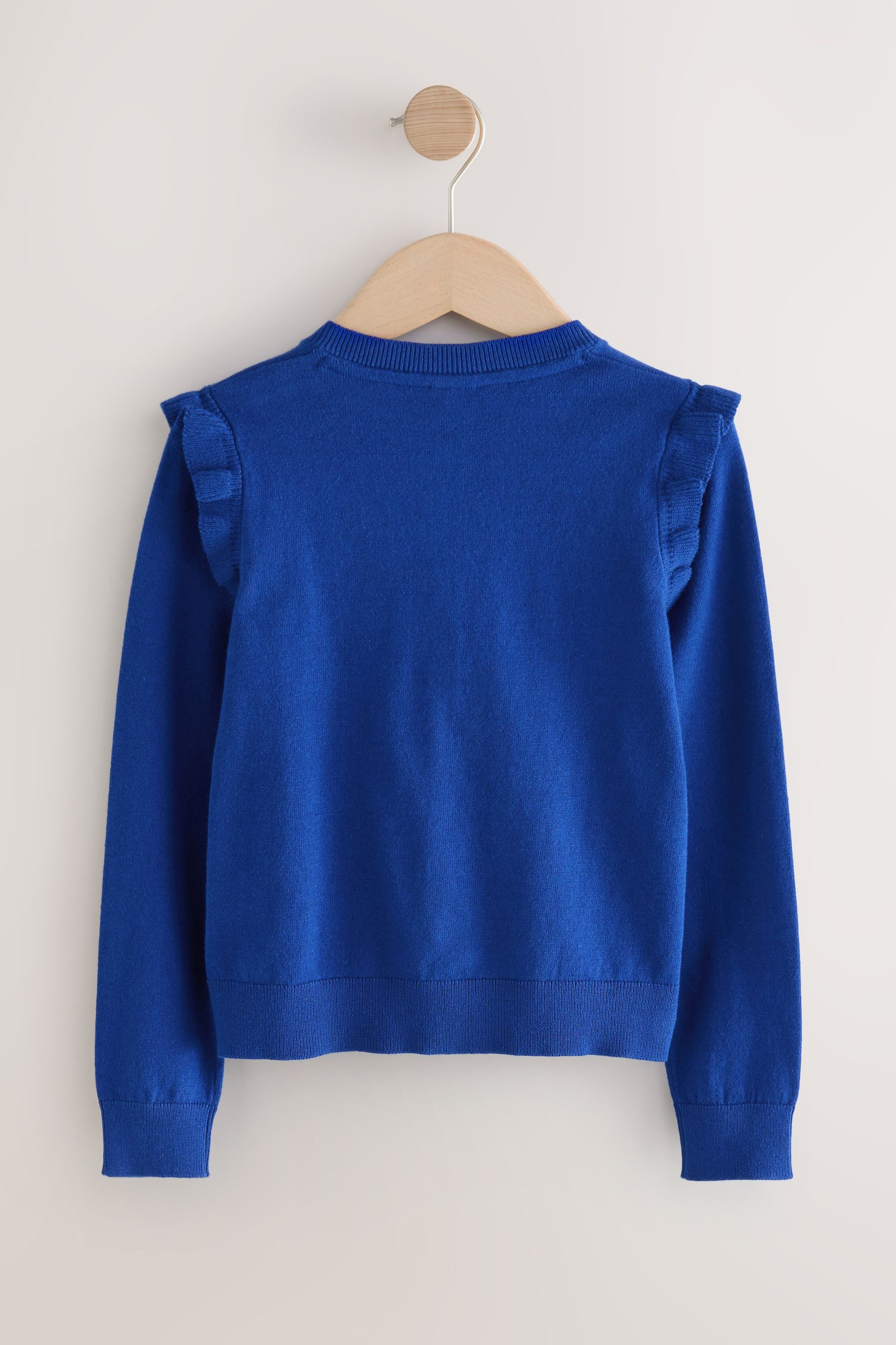 Next Strickjacke Schul-Strickjacke mit gerüschten Schultern (1-tlg)